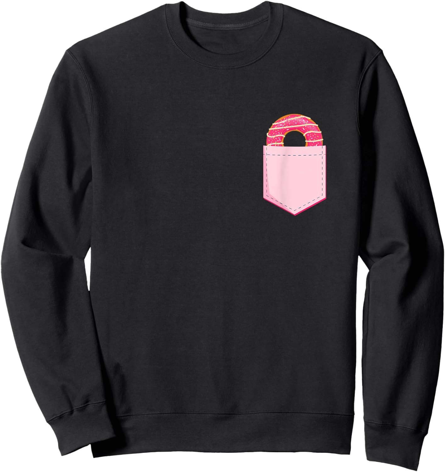Pocket Donut - Funny Pocket Size Doughnut Donut Lover Sweatshirt - Sweatshirt | Black