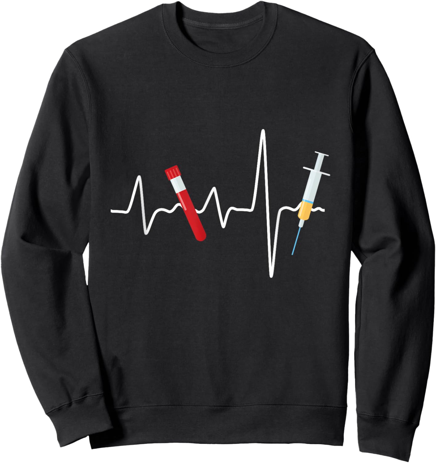 Phlebologist Pulse Heartbeat Donor Donor Syringe Gift Sweatshirt - Sweatshirt | Black