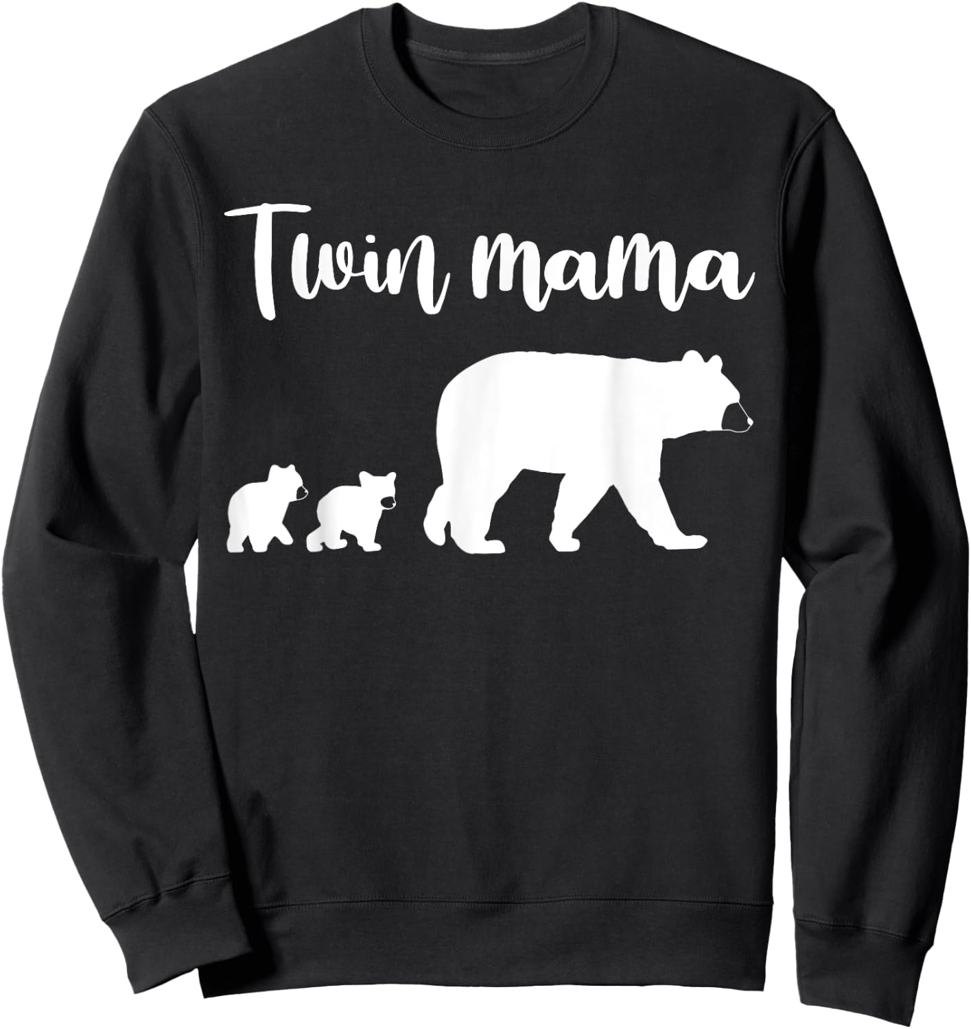 Funny Twin Mom Gift Mother Cool Mama Bear And Cubs Sweatshirt - Sweatshirt | Black