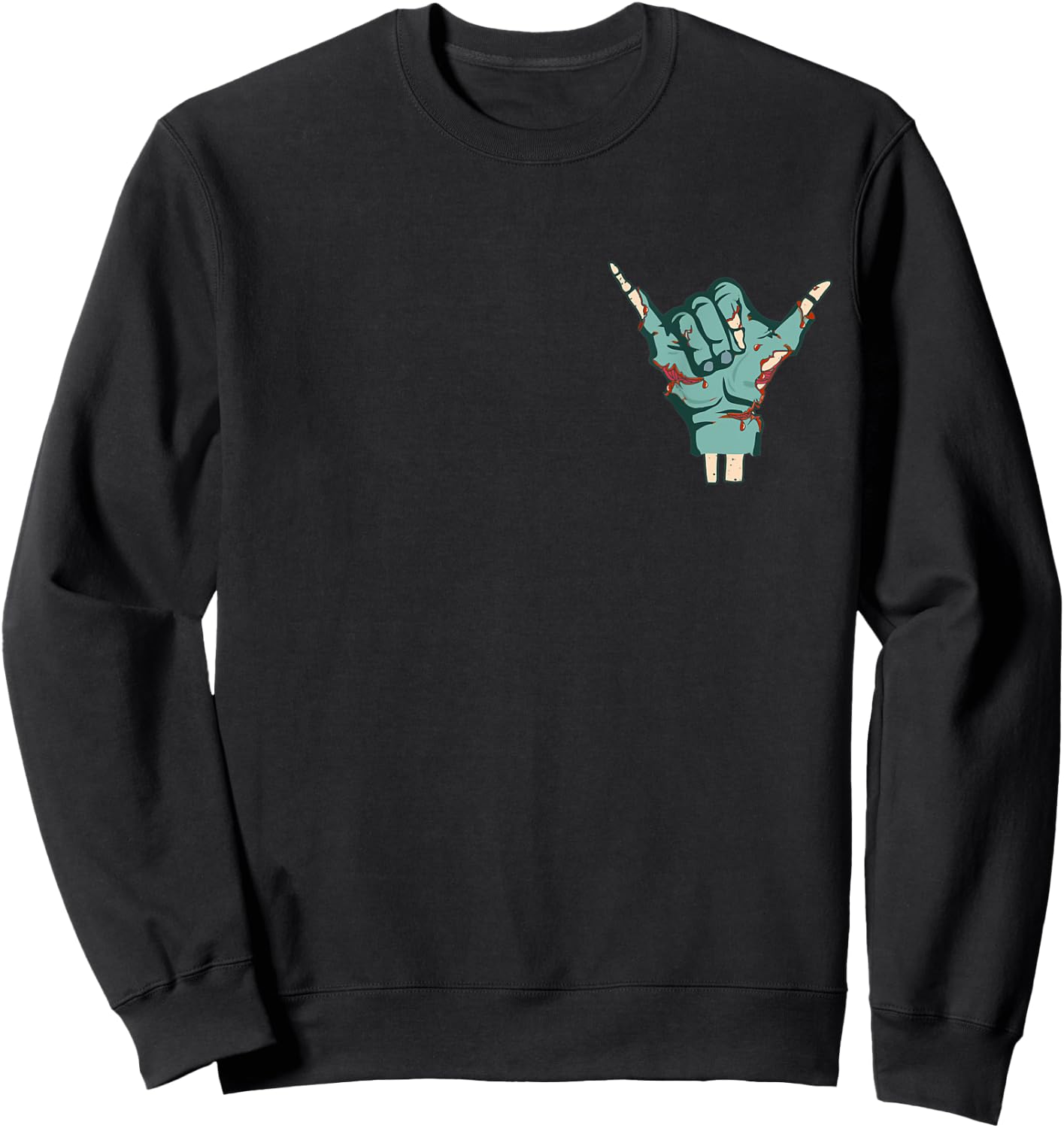 Shaka Skeleton Zombie Hand Spooky Halloween Costume Surfers Sweatshirt - Sweatshirt | Black