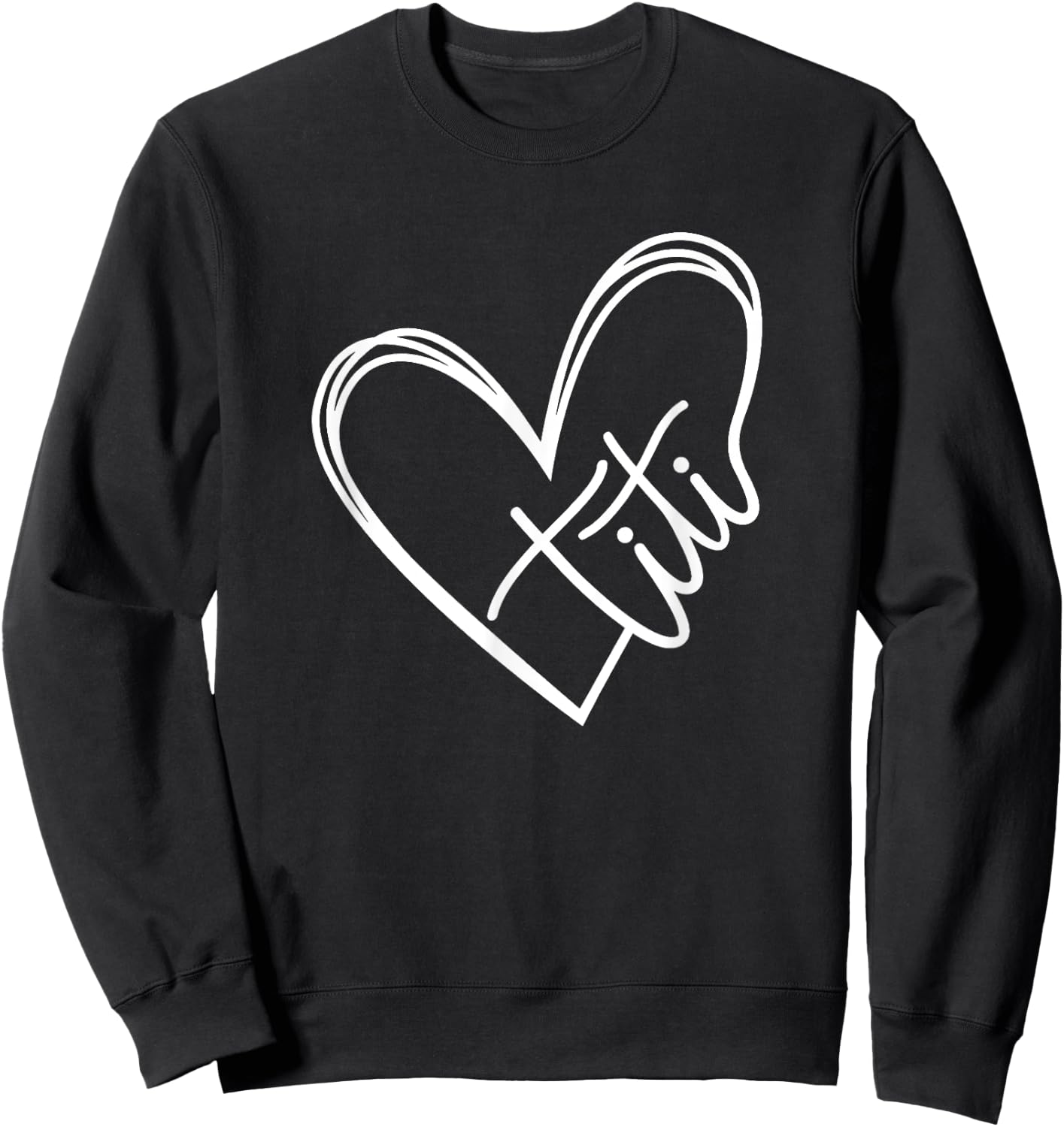 Titi Heart Minimalist Auntie Best Aunt Ever Gift Sweatshirt - Sweatshirt | Black