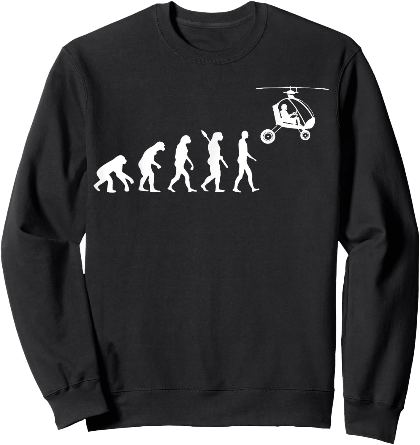 Gyrocopter Aviation Evolution Gyrocopter Pilot Autogyro Sweatshirt - Sweatshirt | Black