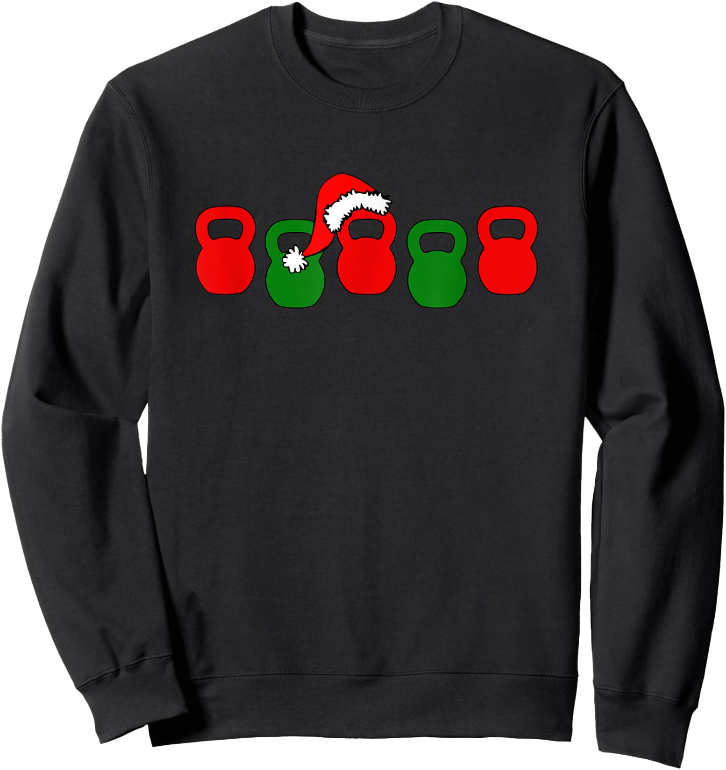 Kettlebells Santa Hat Christmas Sweatshirt - Sweatshirt | Black