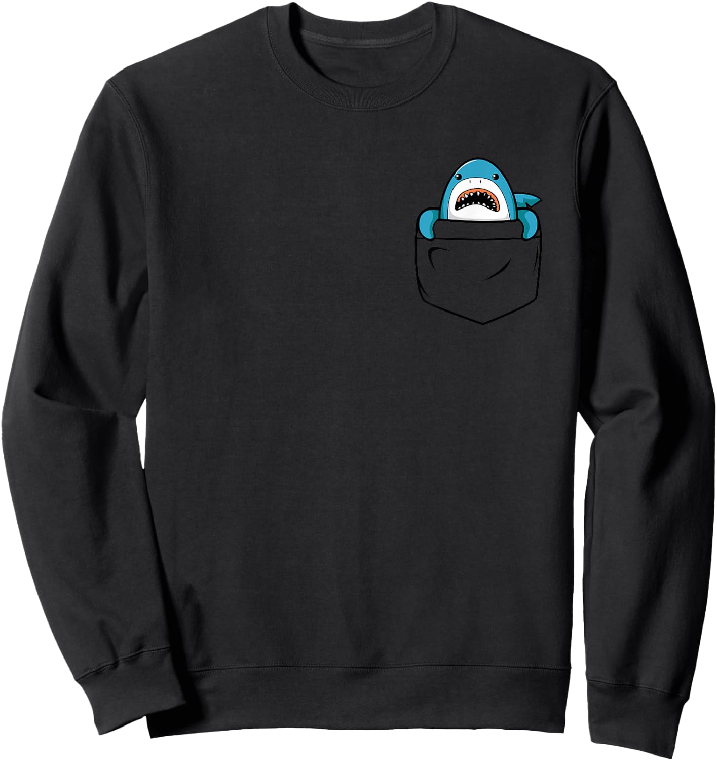 Shark Pocket Animal Pets Funny Shark Gift & Kids Sweatshirt - Sweatshirt | Black