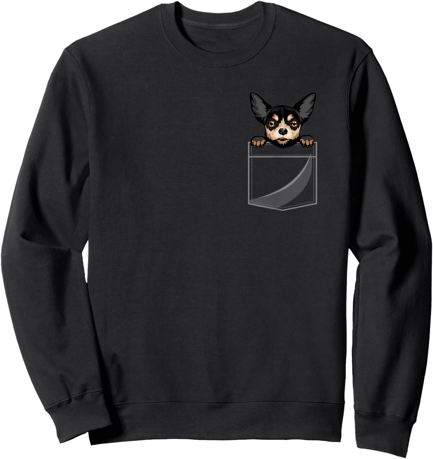 Chihuahua In A Pocket Sweatshirt - Sweatshirt | Black