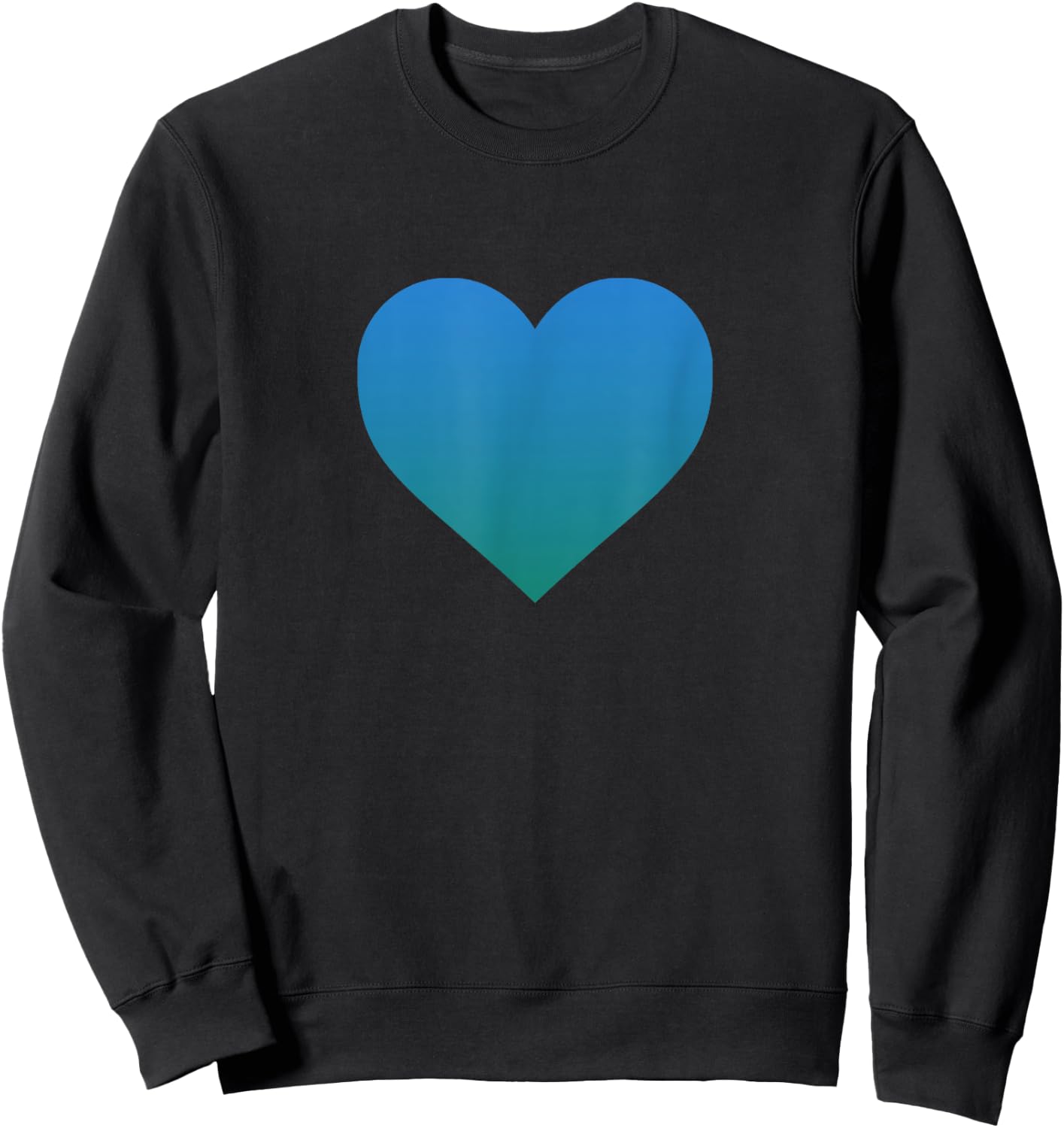 I Love You Teal Blue Heart Valentine's Day Emoticon T Shirt Sweatshirt - Sweatshirt | Black