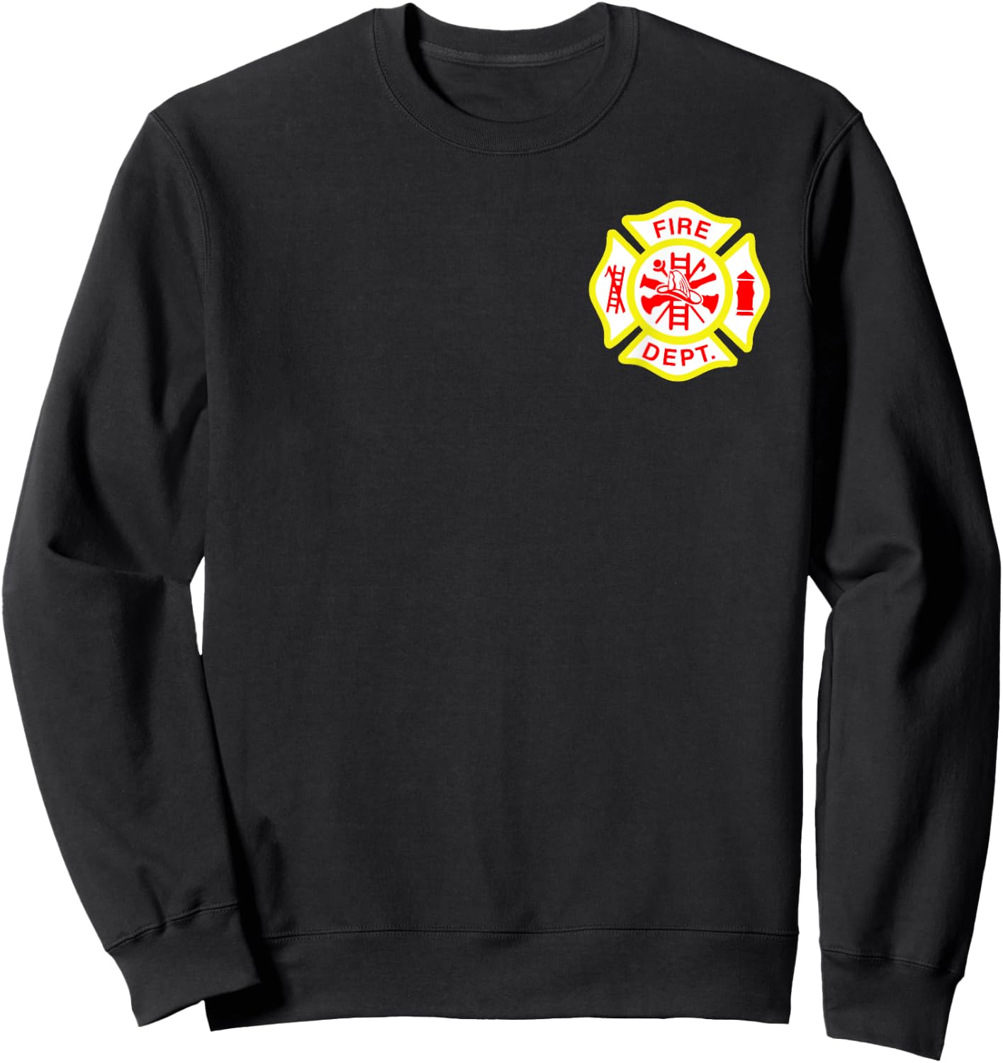 Fire Department Logo Uniform Fireman Symbol Firefighter Gear Sweatshirt - Sweatshirt | Black