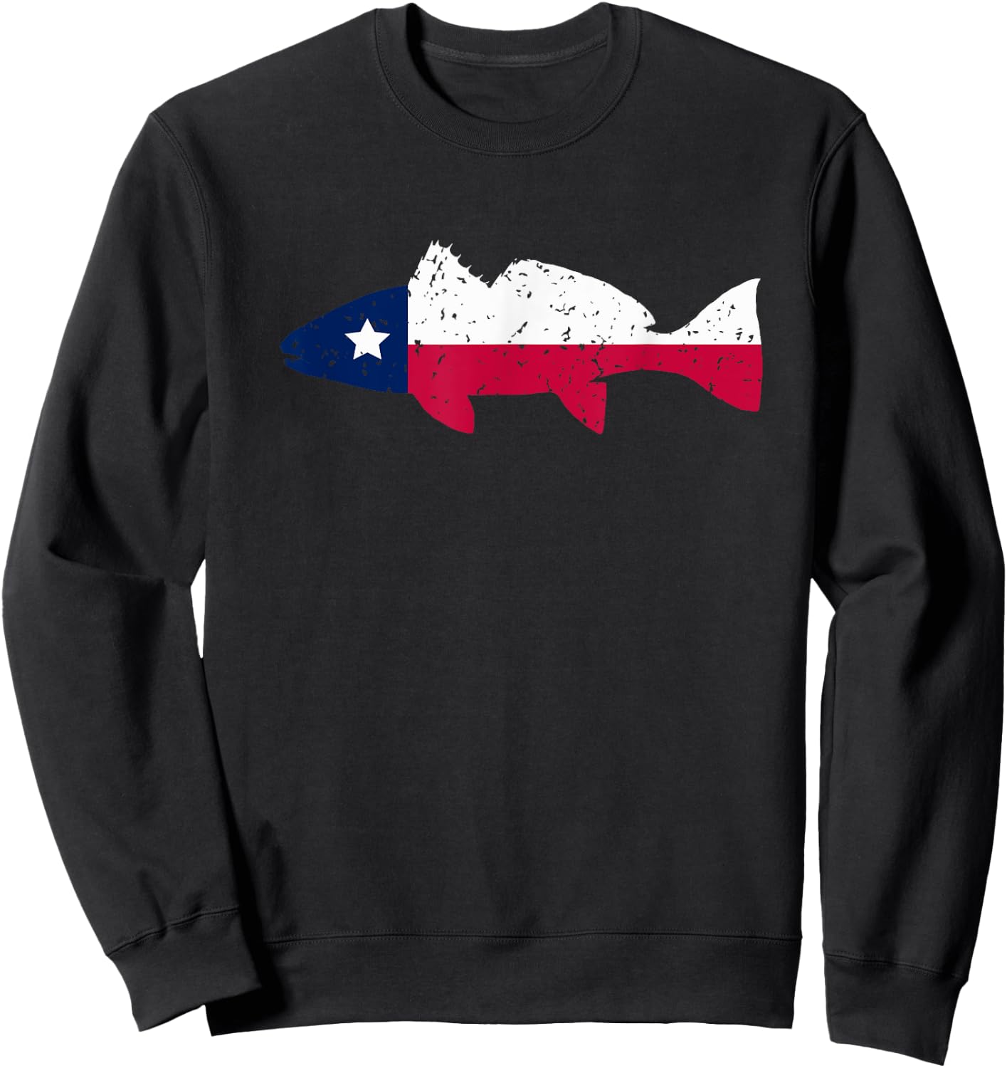 Texas Redfish Fishing | Texas Red Drum Fishing | Vintage Sweatshirt - Sweatshirt | Black
