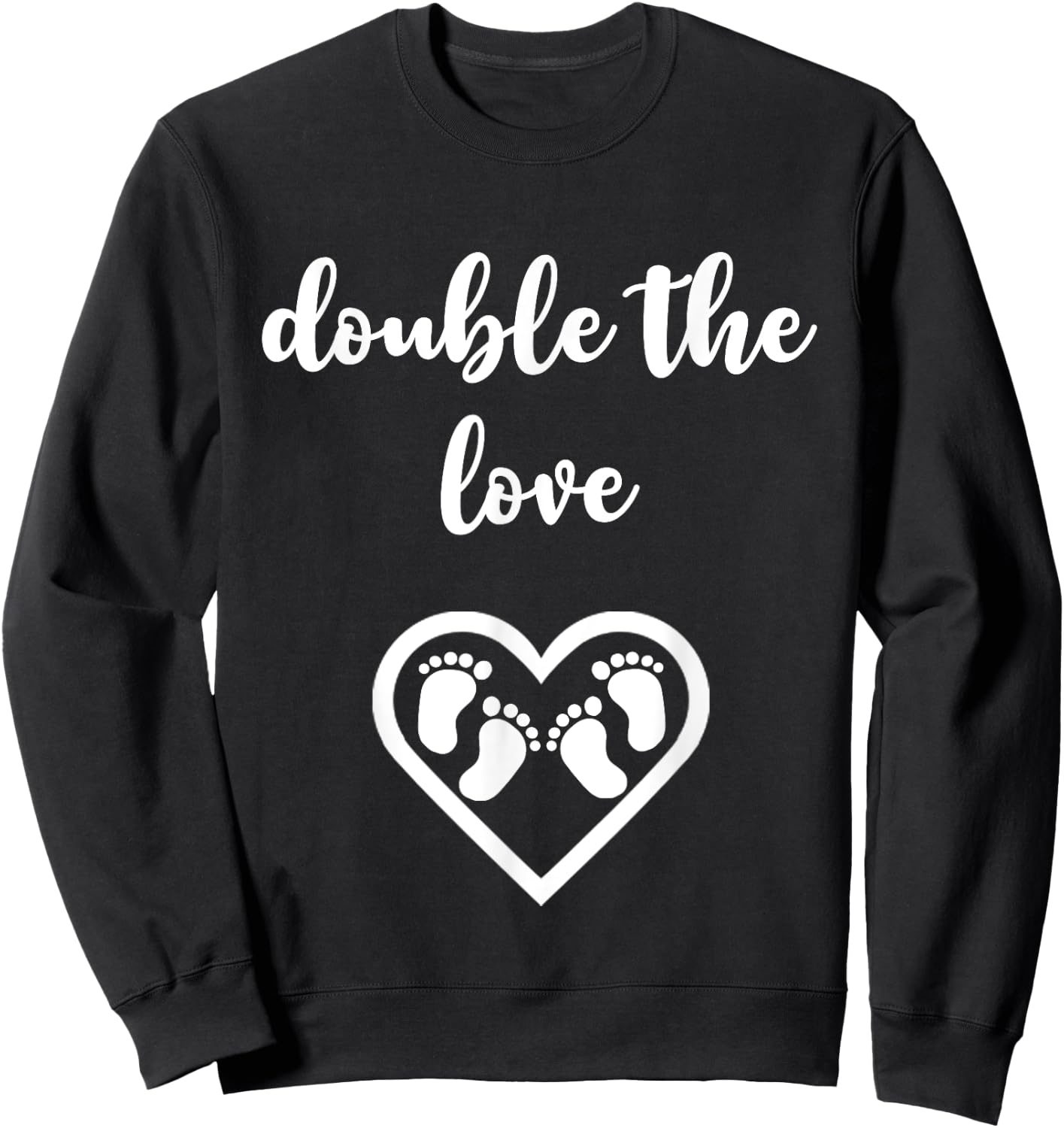 Twins Pregnancy Shirt for Pregnant Expecting Moms Double Sweatshirt - Sweatshirt | Black