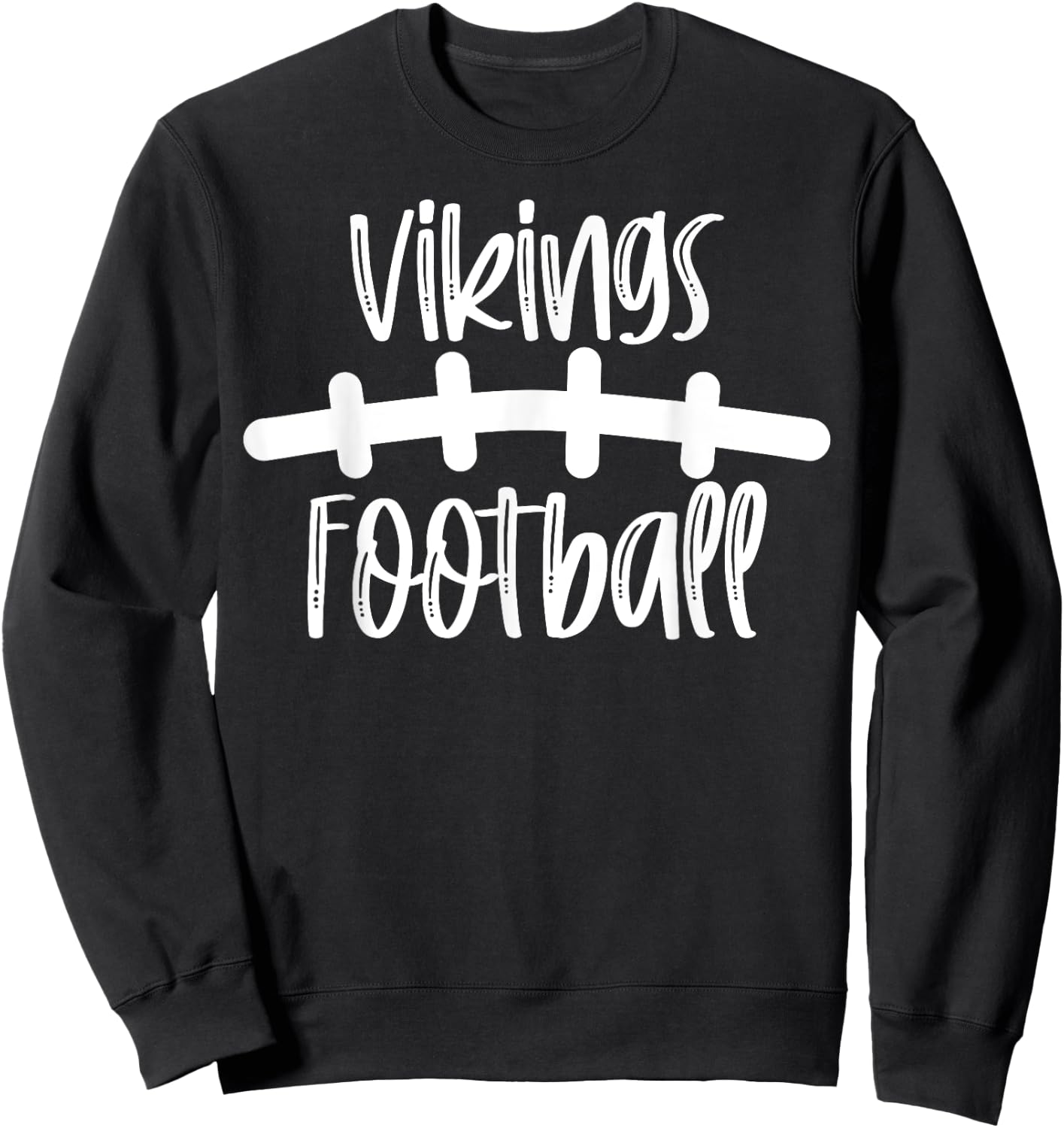 Vikings Football School Spirit Team Mascot Game Night Sweatshirt - Sweatshirt | Black