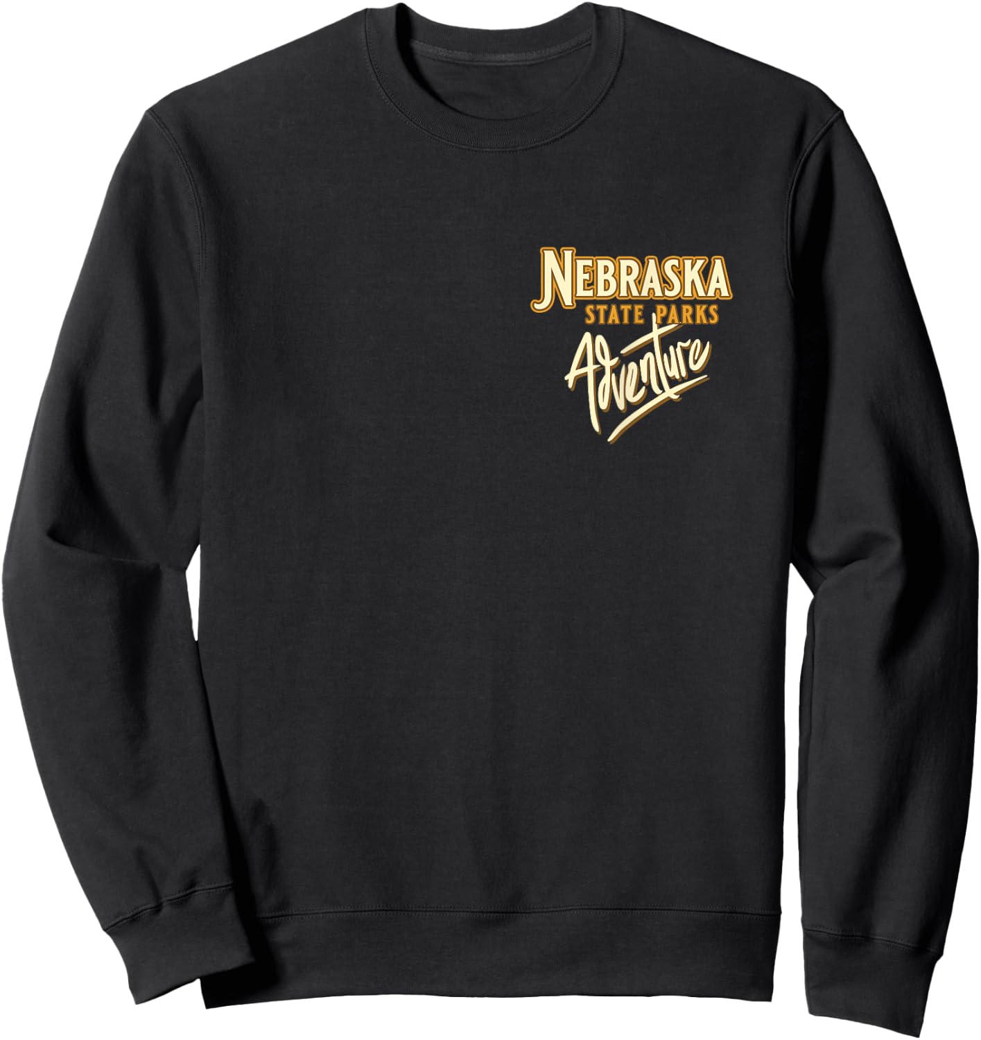 Nebraska State Parks Illustrated Pictorial Map Camping Sweatshirt - Sweatshirt | Black