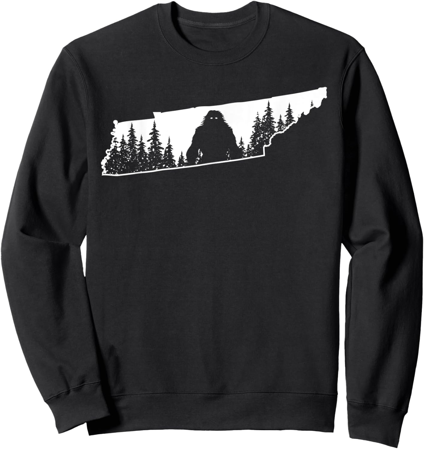Tennessee Bigfoot Nature State Pride Sasquatch Silhouette Sweatshirt - Sweatshirt | Black