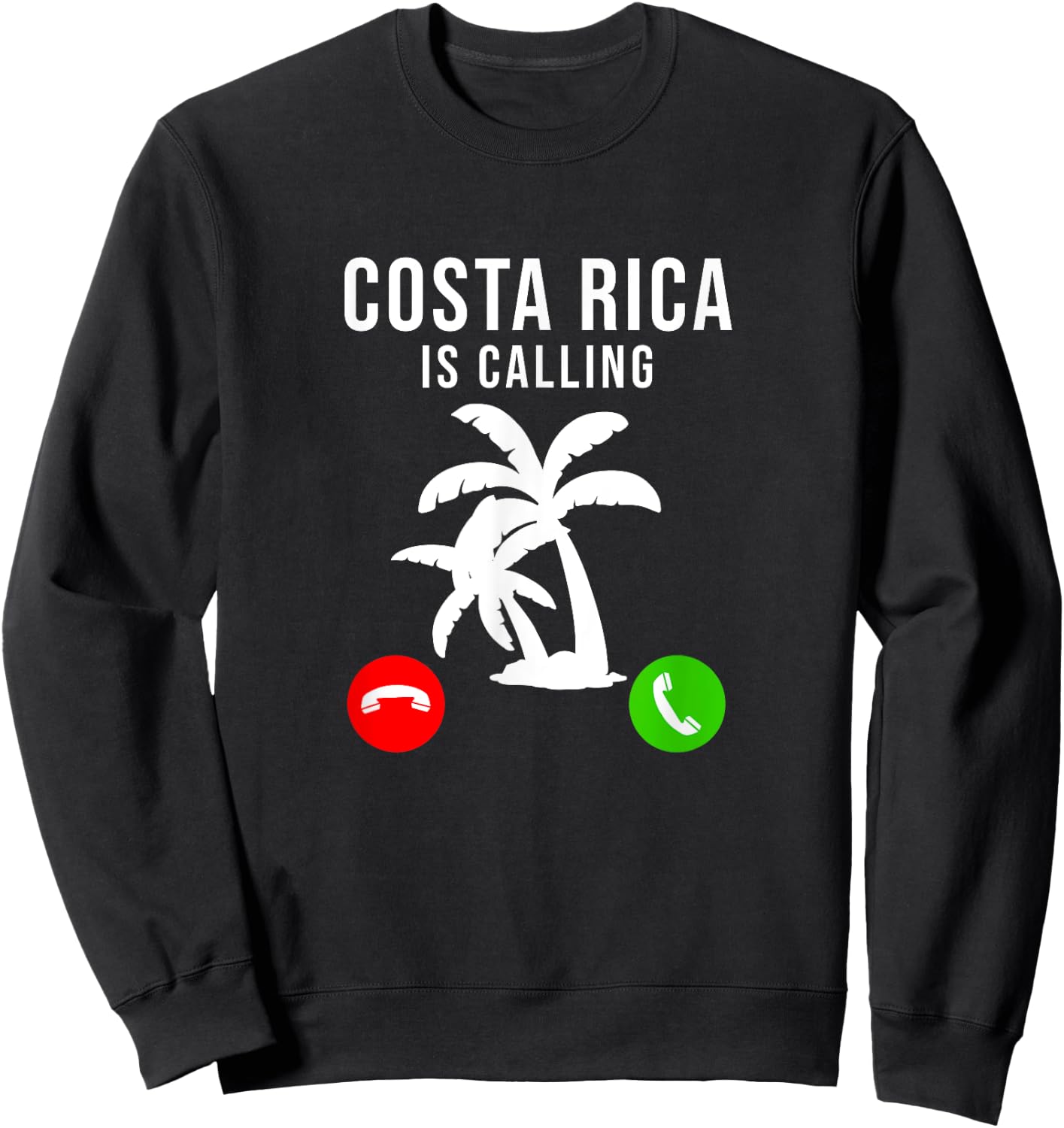 Costa Rica Is Calling Palm Tree Vacation Funny Costa Rica Sweatshirt - Sweatshirt | Black