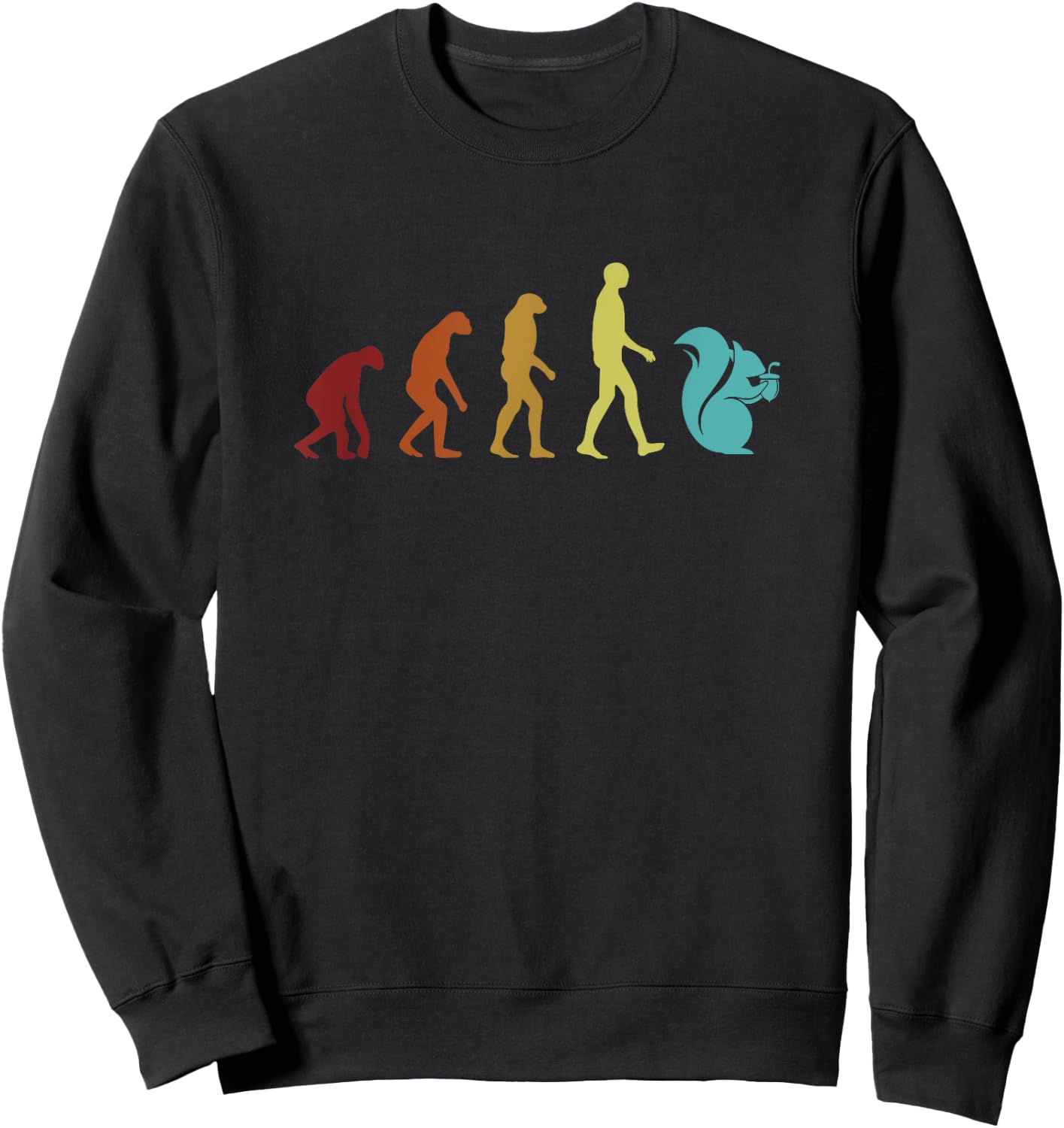 Squirrel Evolution Fox Eastern Gray Japanese Squirrel Sweatshirt - Sweatshirt | Black
