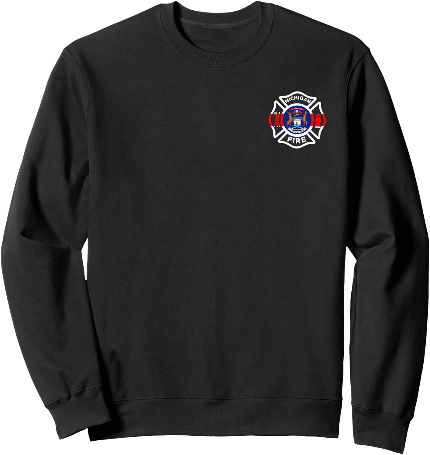 Michigan Fire Department Firefighters Firemen Sweatshirt - Sweatshirt | Black