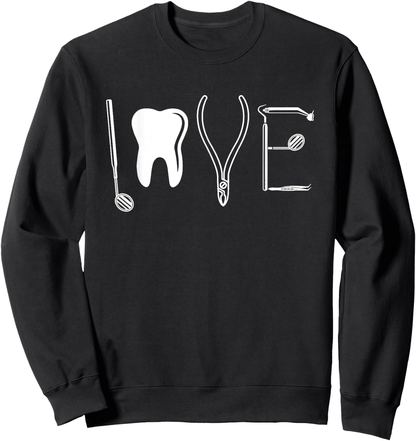 Cute Dental Tools Design Dental Hygienist Men Women Dentist Sweatshirt - Sweatshirt | Black