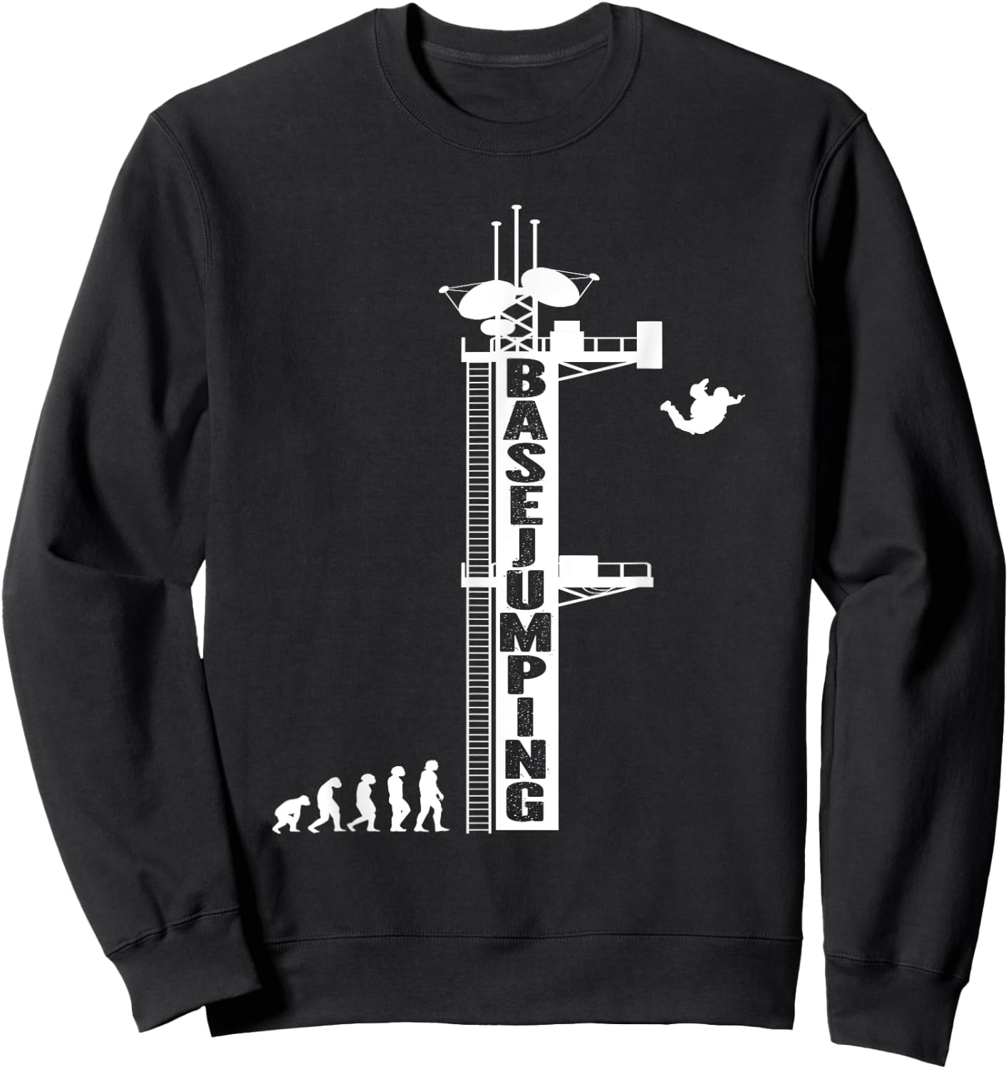 Evolution Base Jumper Antenna Base Jumping Sweatshirt - Sweatshirt | Black