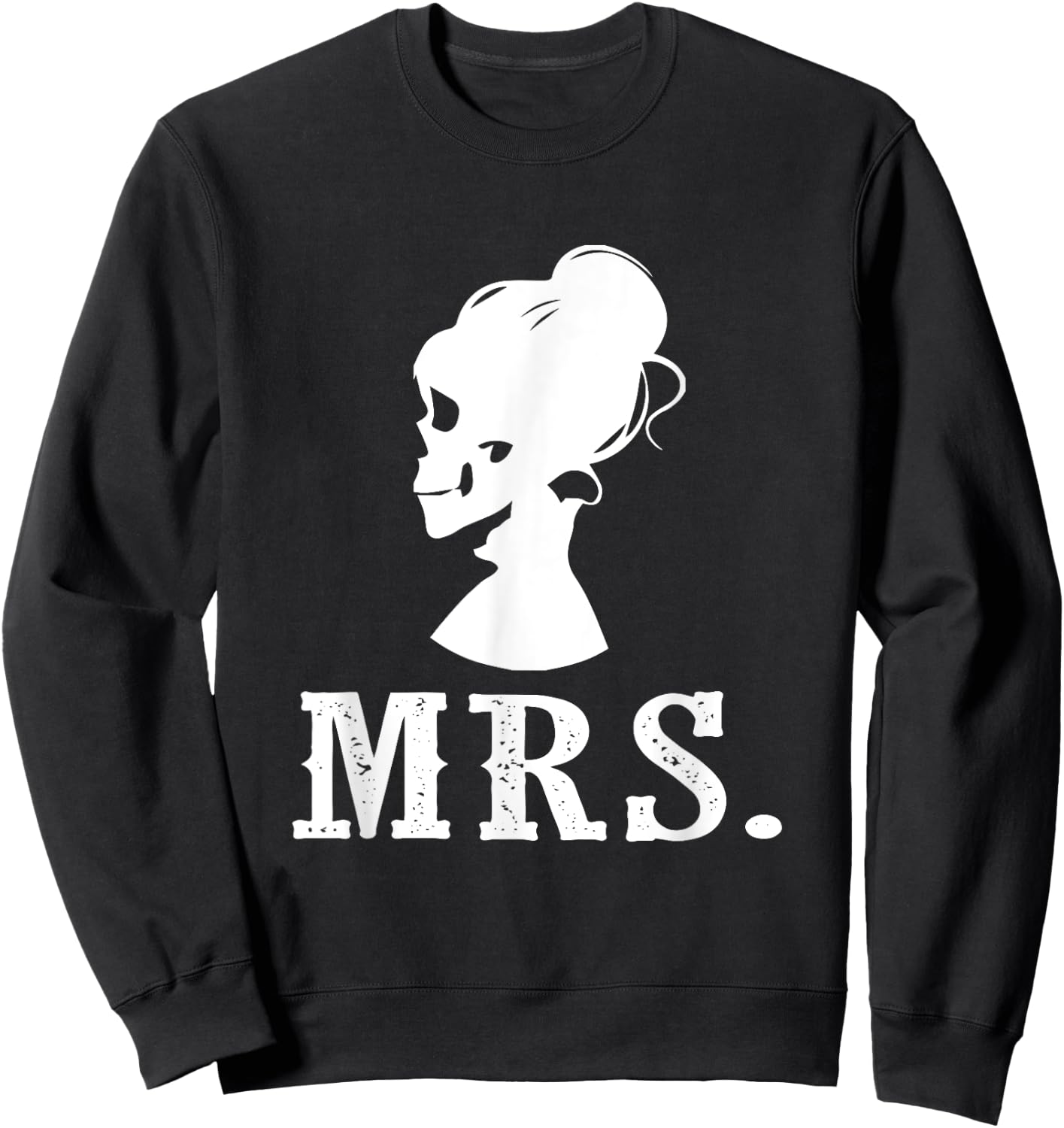Mrs. Halloween or Day Of The Dead Wedding Bride Sweatshirt - Sweatshirt | Black