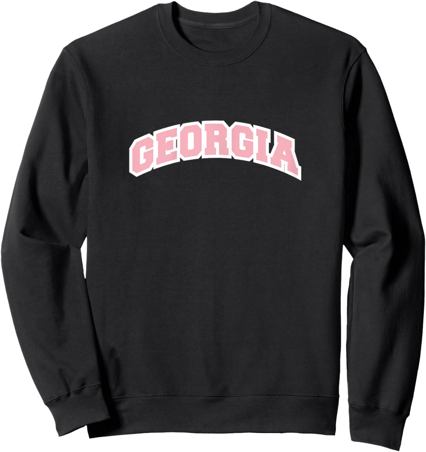 Georgia Varsity College Style Pink Sweatshirt - Sweatshirt | Black