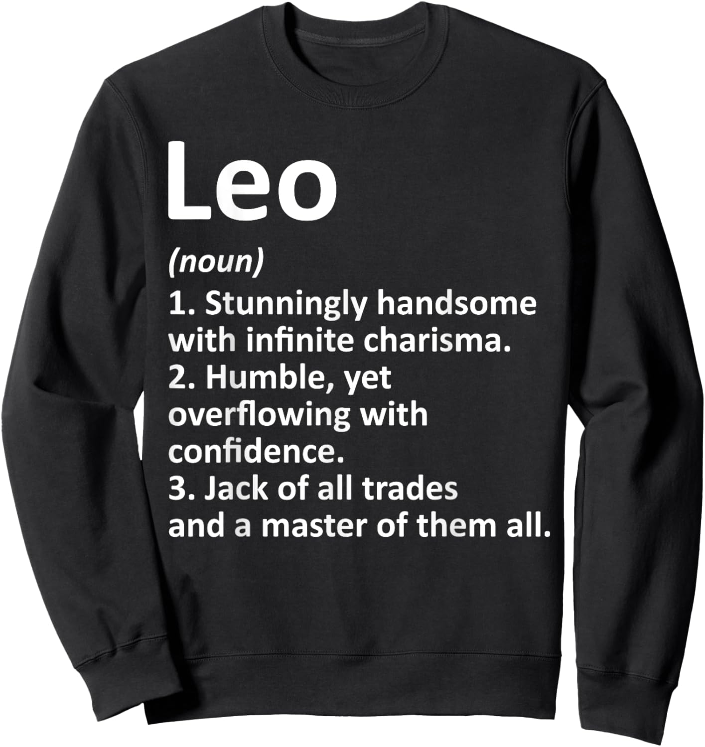 LEO Definition Personalized Name Funny Birthday Gift Sweatshirt - Sweatshirt | Black