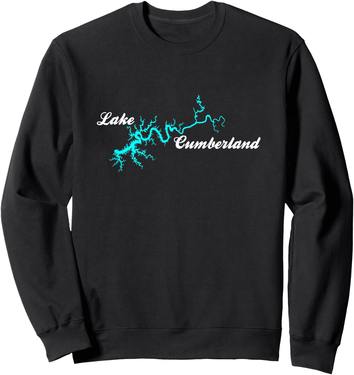 Designed by GeoGearCo Lake Cumberland, Kentucky - Black, Small, -Adults/Kids, Short Sleeve, Classic Fit, Cotton 65% Polyester 35% Sweatshirt - Sweatshirt | Black