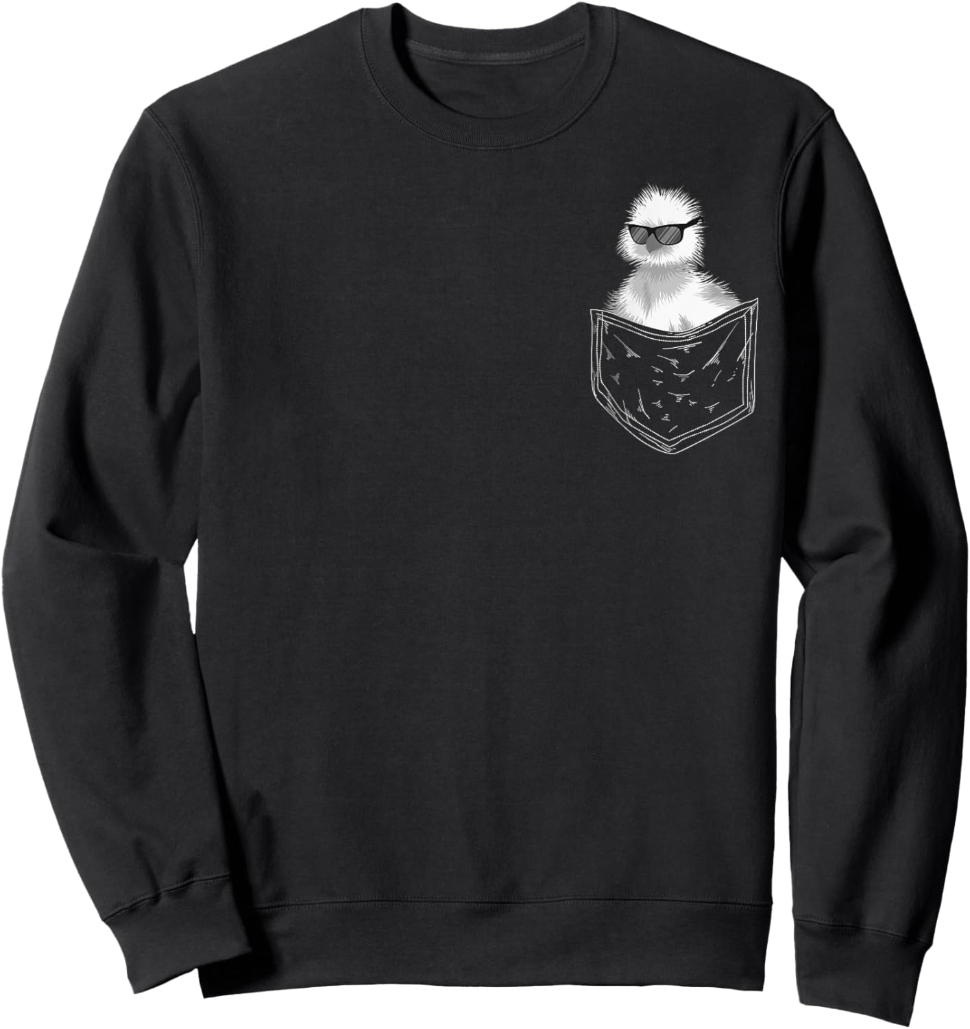 Silkie Chicken In Pocket | Cool Silk Pet Owners Funny Gift Sweatshirt - Sweatshirt | Black