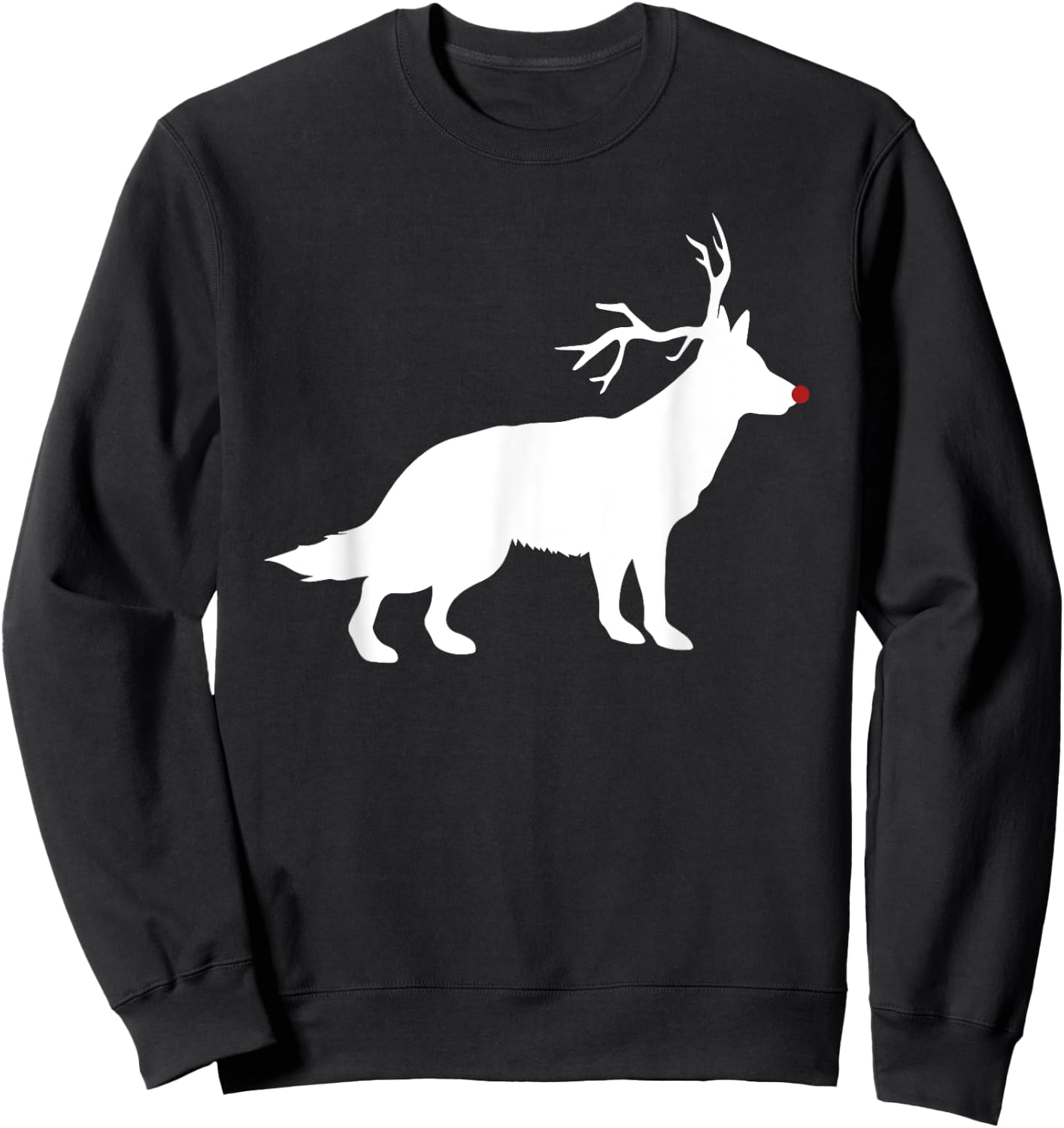 Funny German Shepherd Dog Christmas Reindeer Antlers Xmas Sweatshirt - Sweatshirt | Black