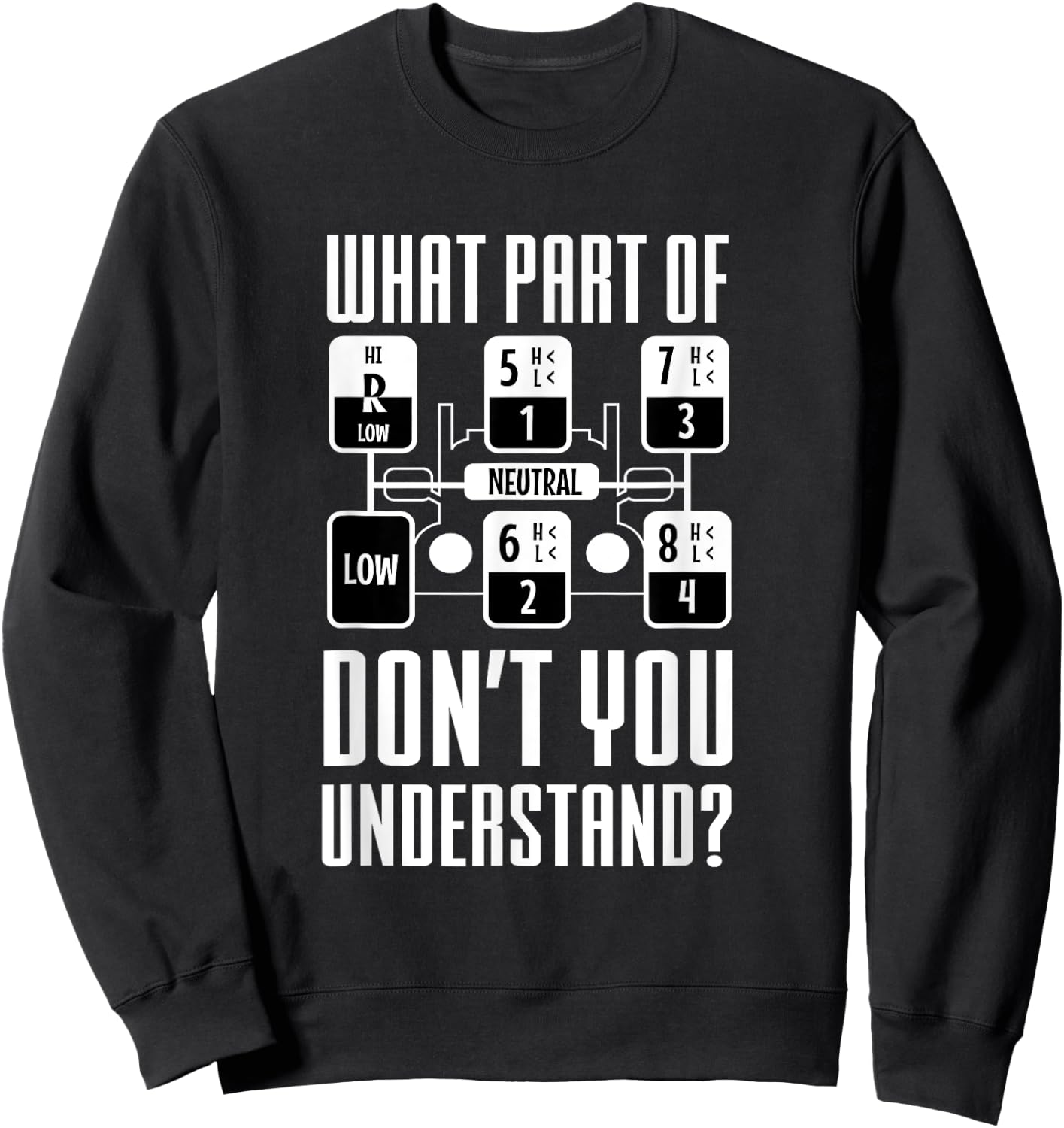 Funny Trucker Truck Shifting Manual Transmission Men Gifts Sweatshirt - Sweatshirt | Black