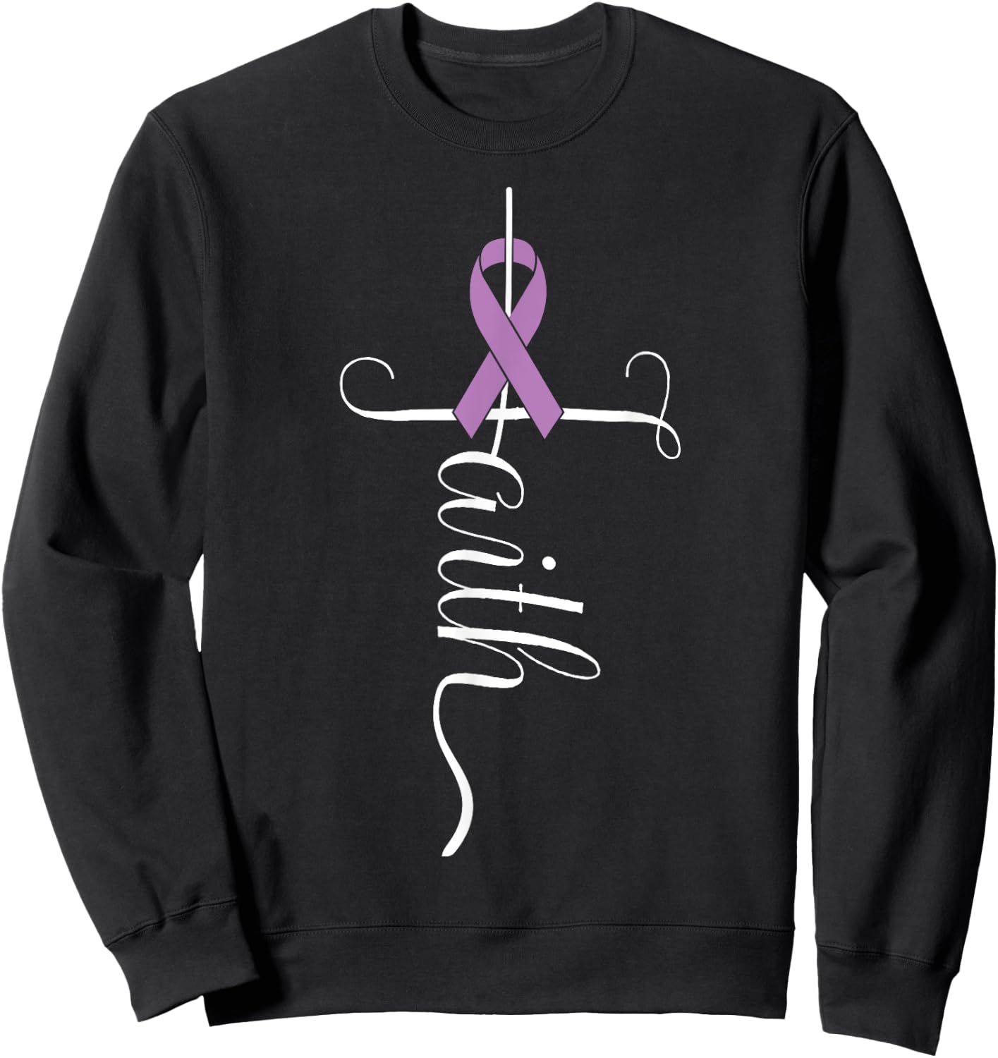Lupus Awareness Purple Ribbon Sweatshirt - Sweatshirt | Black