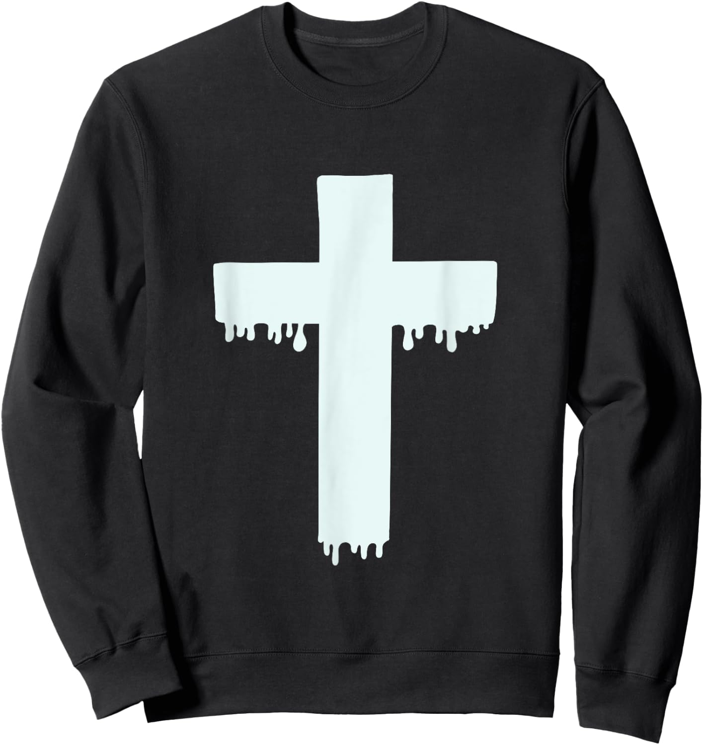 Kawaii Pastel Drippy Cross, Gurokaw Japanese Goth Aesthetic Sweatshirt - Sweatshirt | Black