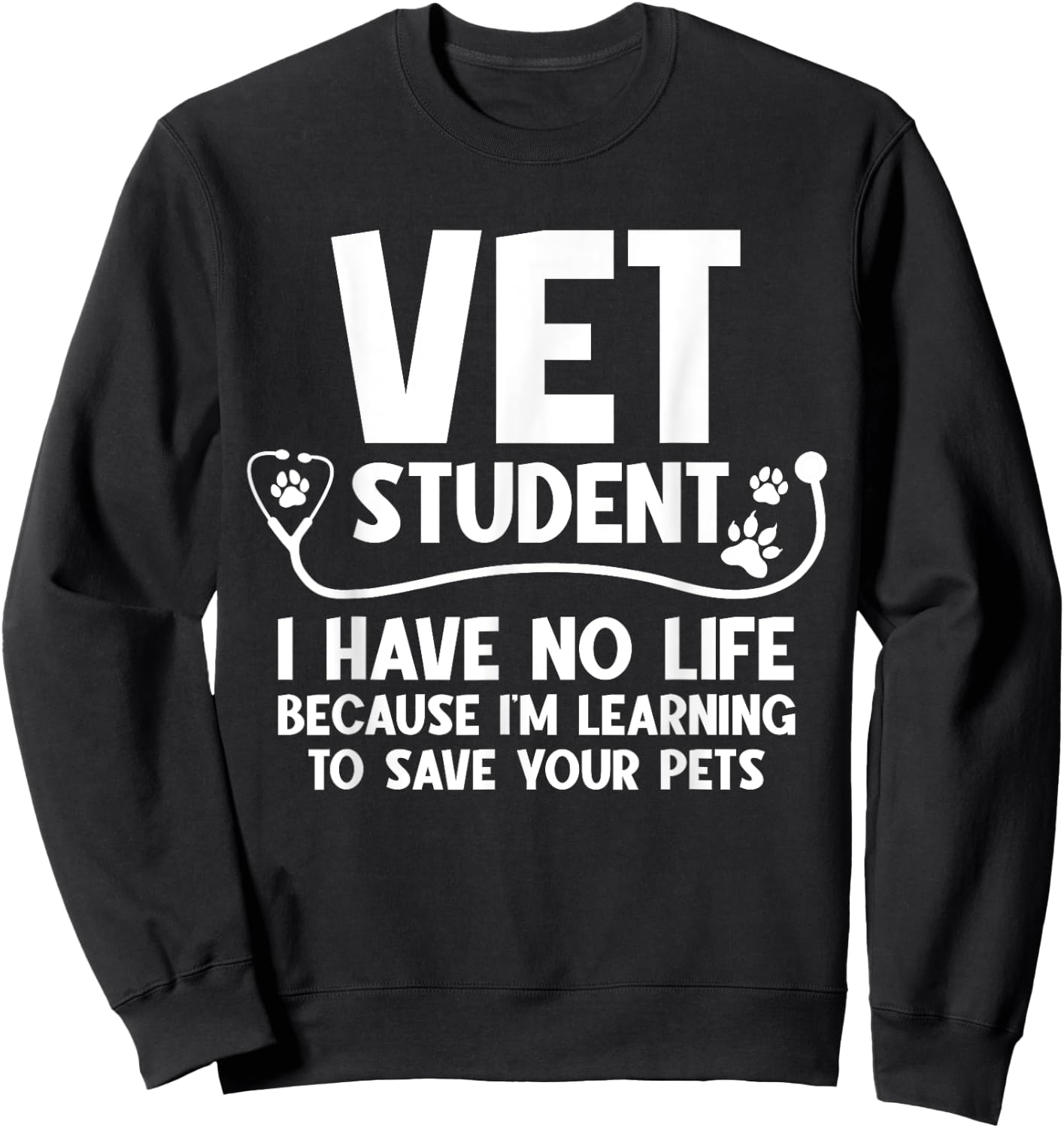 Cool Vet Tech Art Women Vet Assistant Veterinarian Sweatshirt - Sweatshirt | Black