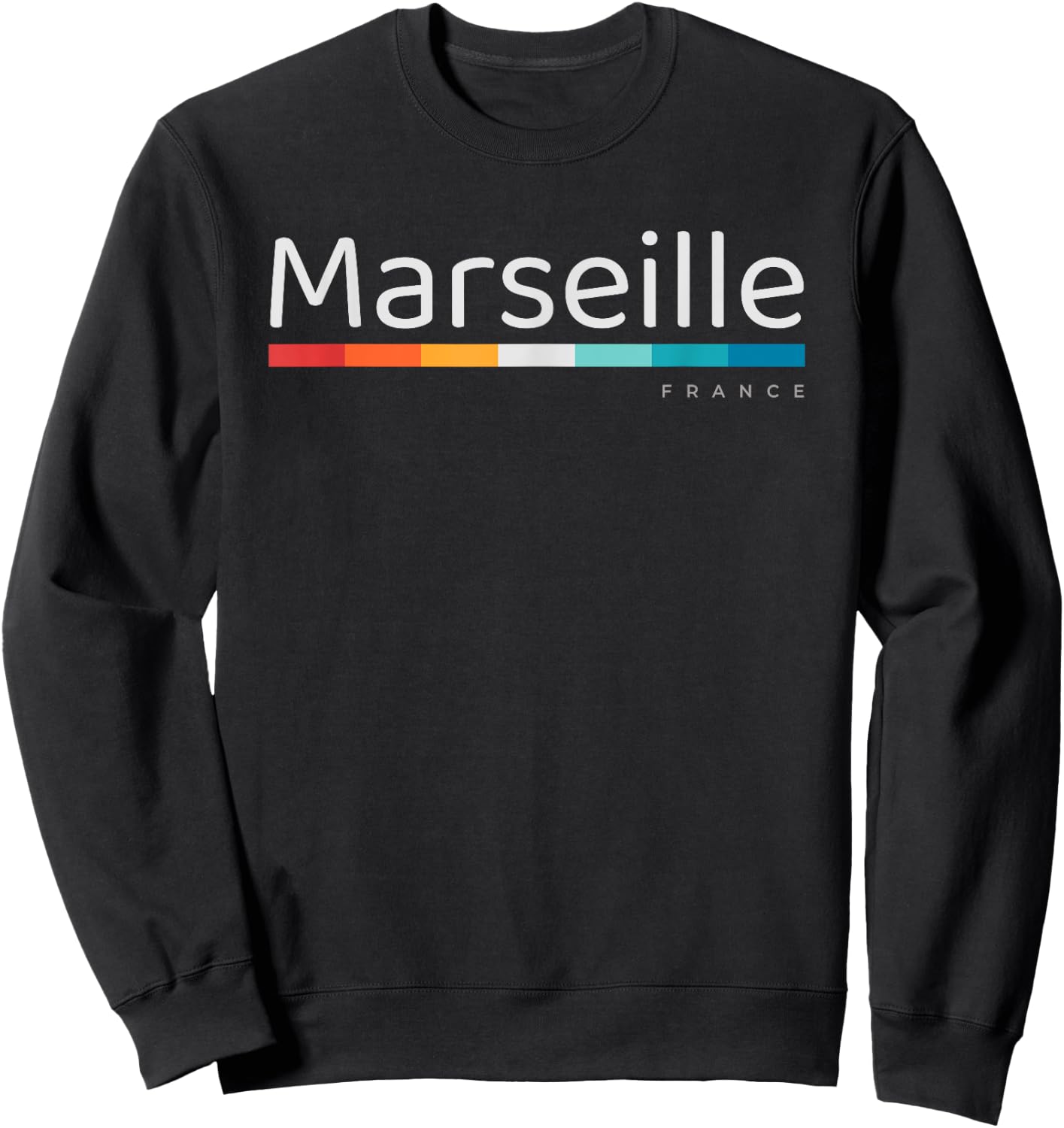 Marseille France Retro Design Sweatshirt - Sweatshirt | Black