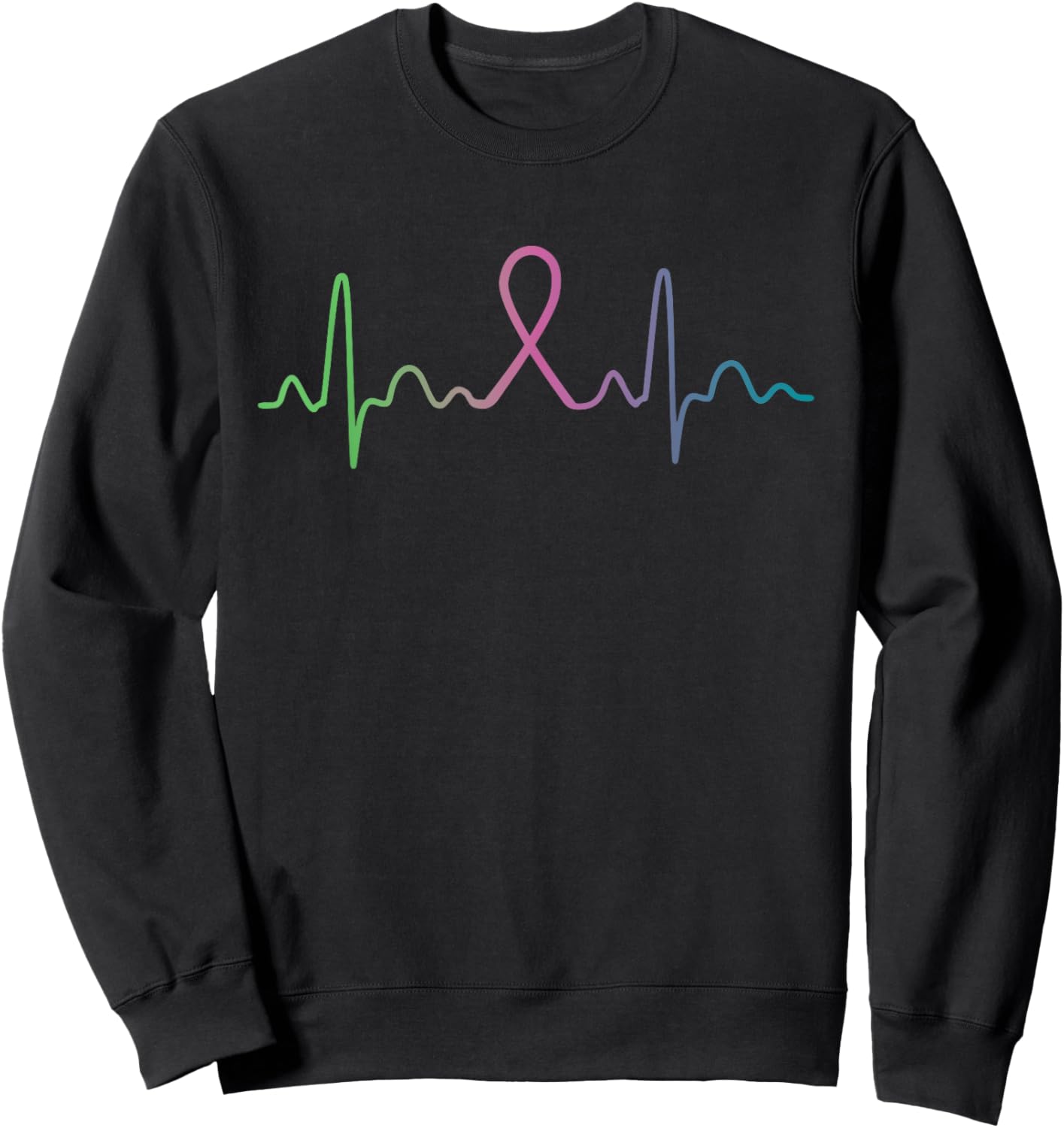 Metastatic Breast Cancer Heartbeat Awareness Survivor Face Sweatshirt - Sweatshirt | Black