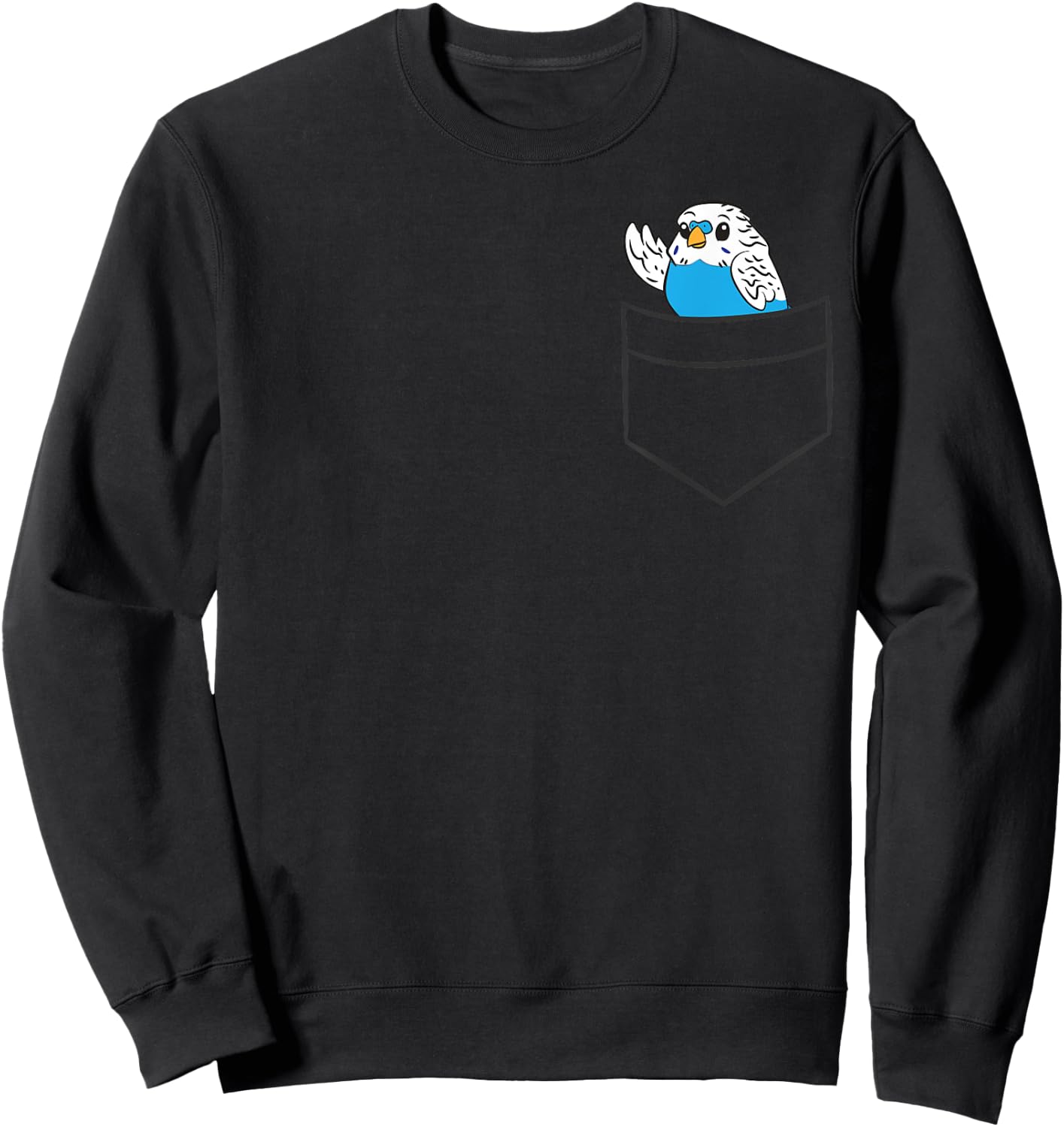 Budgie Bird Lover Cute Budgie In a Pocket Sweatshirt - Sweatshirt | Black