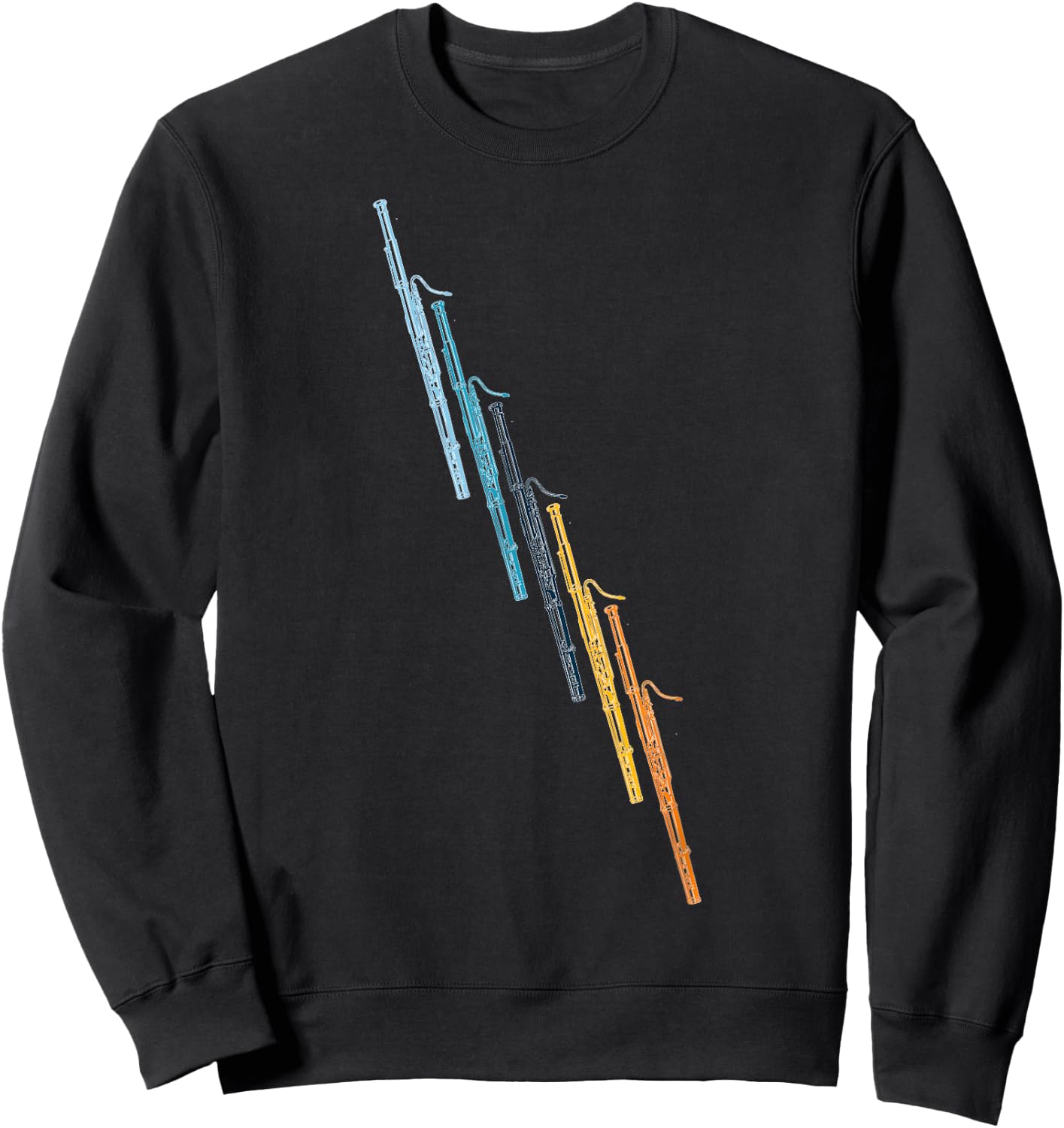 Funny Bassoon Retro Rainbow - Bassoon Player Orchestra Band Sweatshirt - Sweatshirt | Black