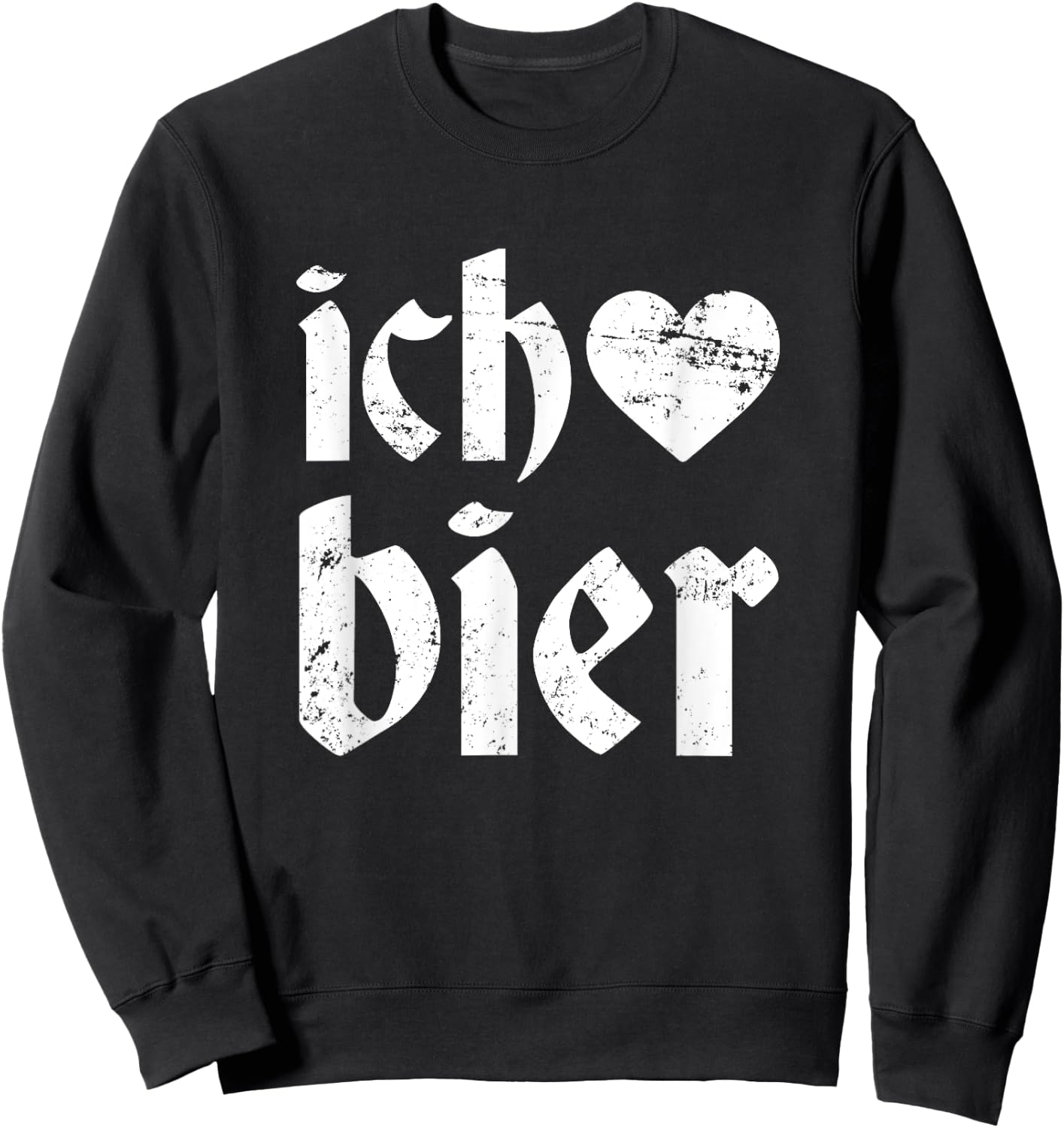 Funny Oktoberfest I Love Beer Ich Heart Bier German Drinking Sweatshirt - Sweatshirt | Black