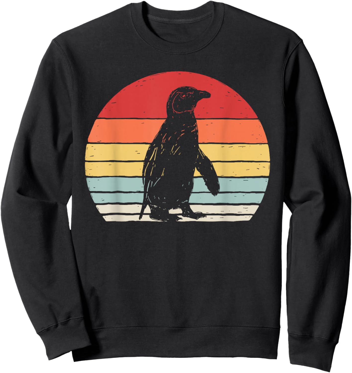 Catch Some Rays Vintage Retro African Penguin Cape Penguin -Adults Black Short Sleeve Sweatshirt - Sweatshirt | Black