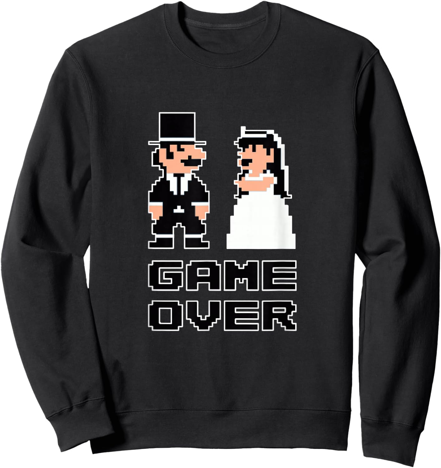 Game Over Bachelor Party Wedding Groomsman Humor Groom Men Sweatshirt - Sweatshirt | Black