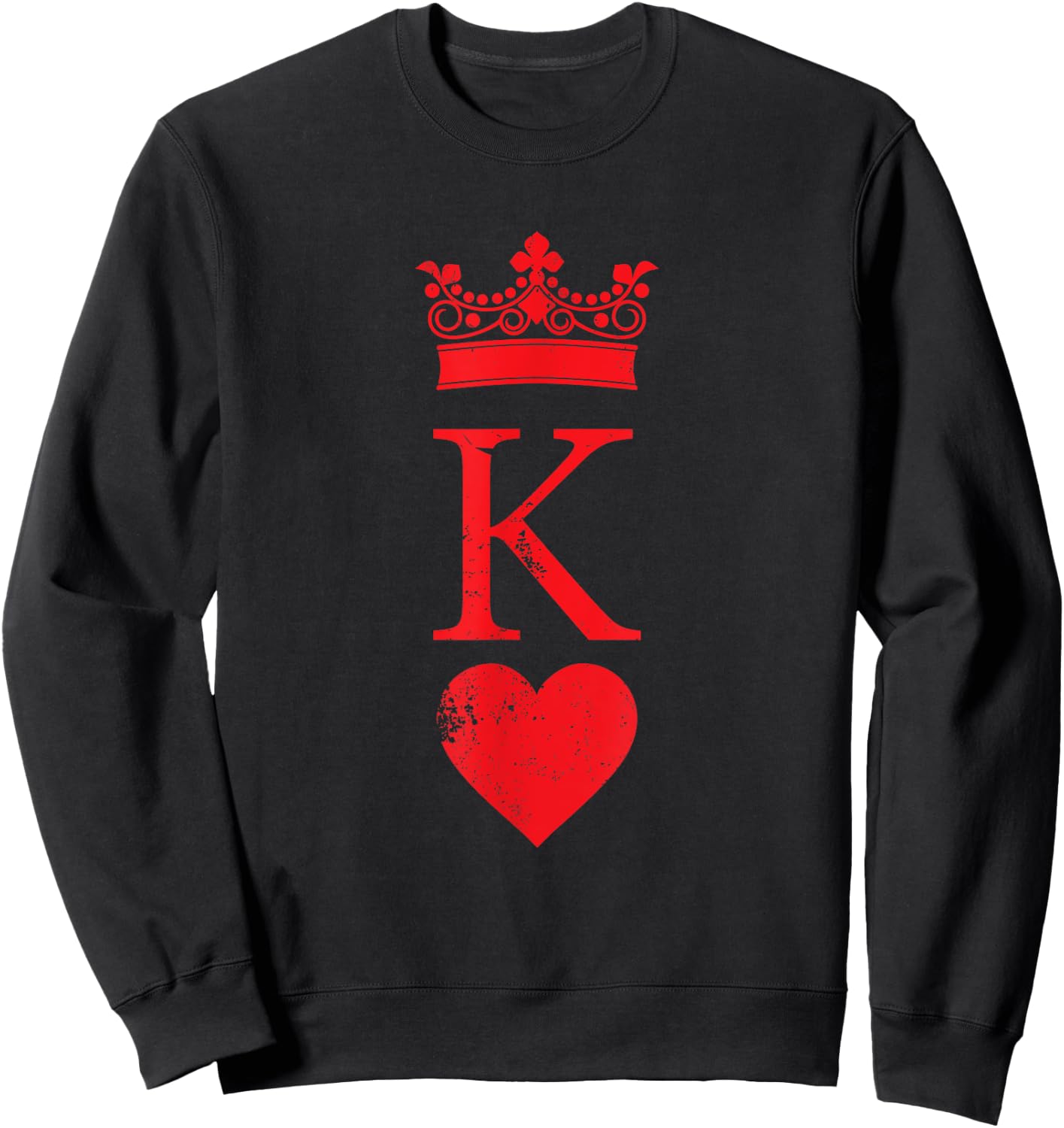 King of Hearts Halloween Costume Vintage Poker Cards King Sweatshirt - Sweatshirt | Black