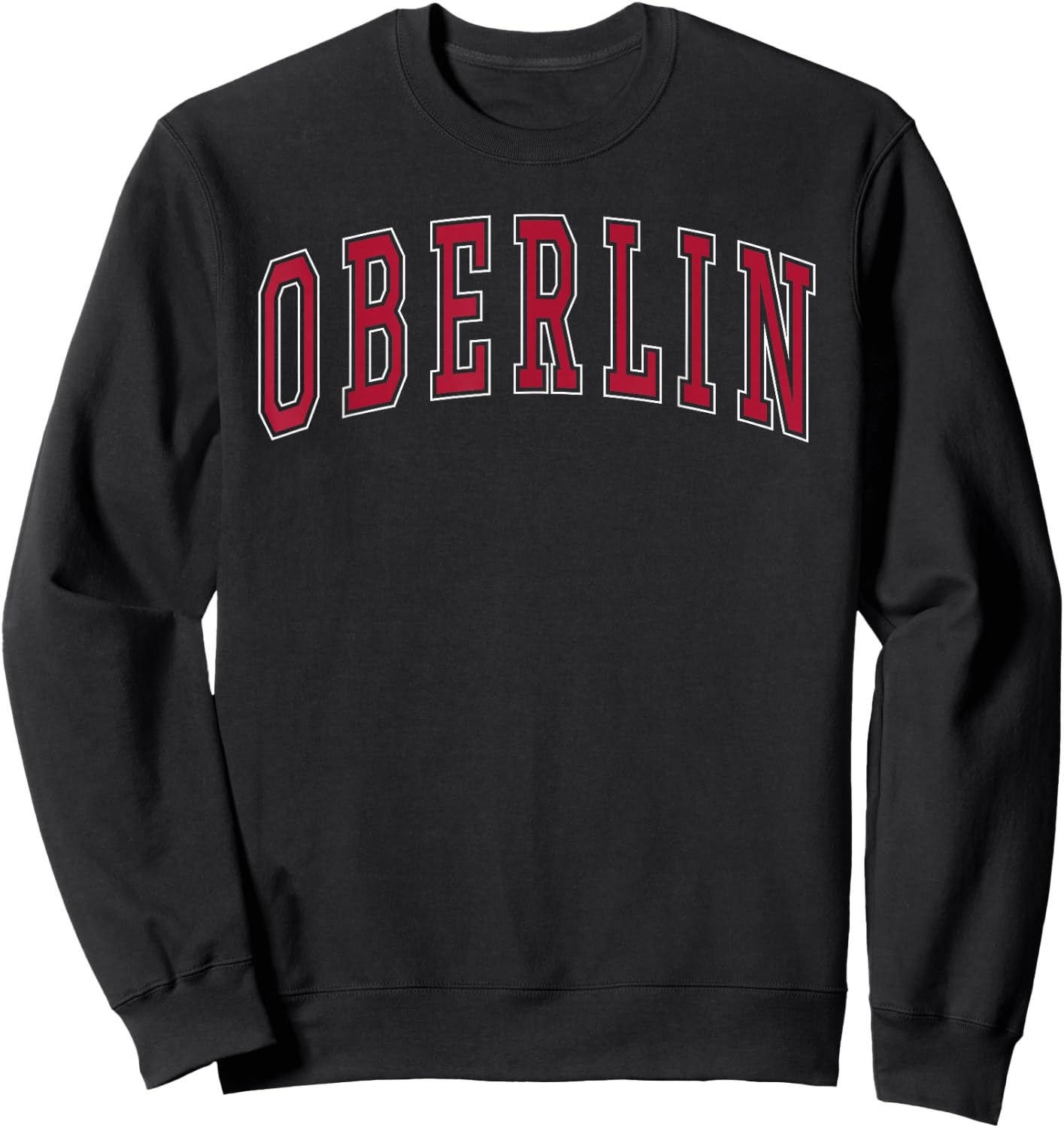 Oberlin Ohio Souvenir College Style Red Text Sweatshirt - Sweatshirt | Black