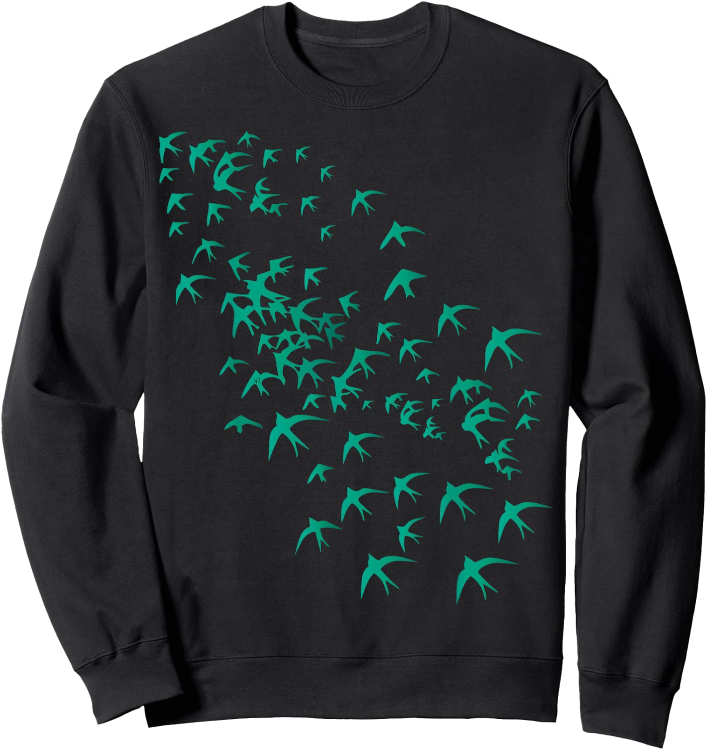 Flying Swarm of Swallows- Flock of Birds in the Sky & Nature Sweatshirt - Sweatshirt | Black