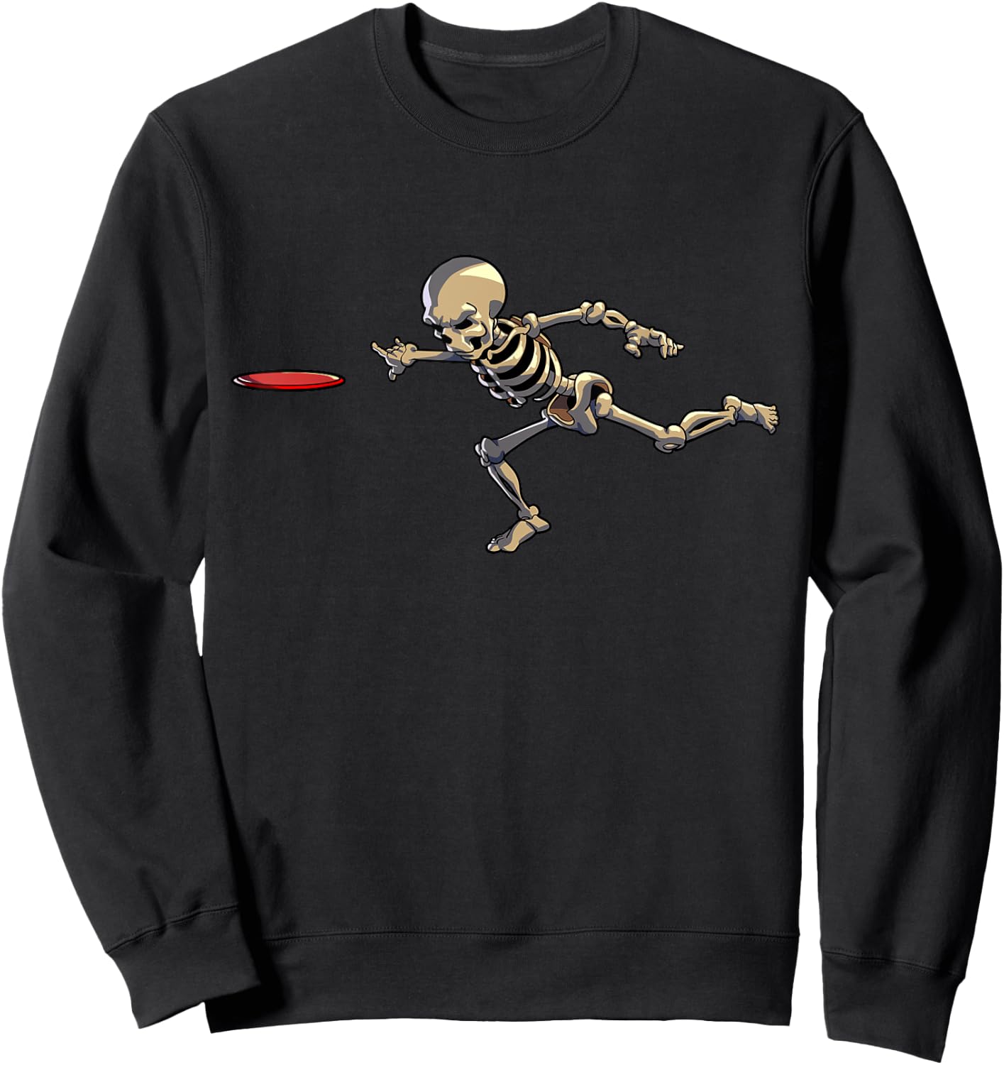 Disc Golfing Skeleton Halloween Men Disc Golf Halloween Sweatshirt - Sweatshirt | Black