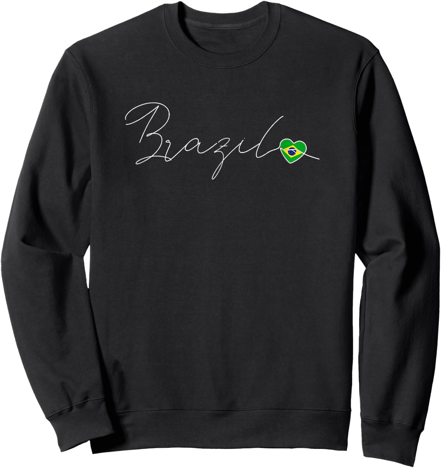 Brasil Simple Love Brazilian Flag Heart on Brazil Sweatshirt - Sweatshirt | Black