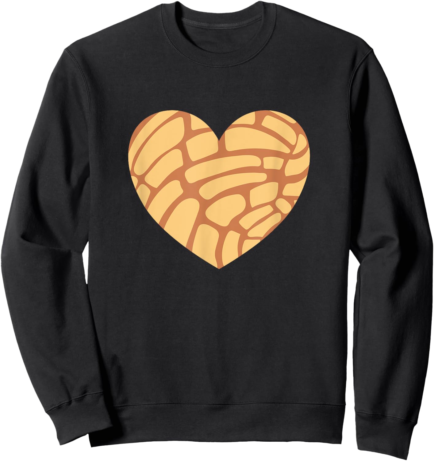 Concha Mexican Sweet Bun Heart Sweatshirt - Sweatshirt | Black