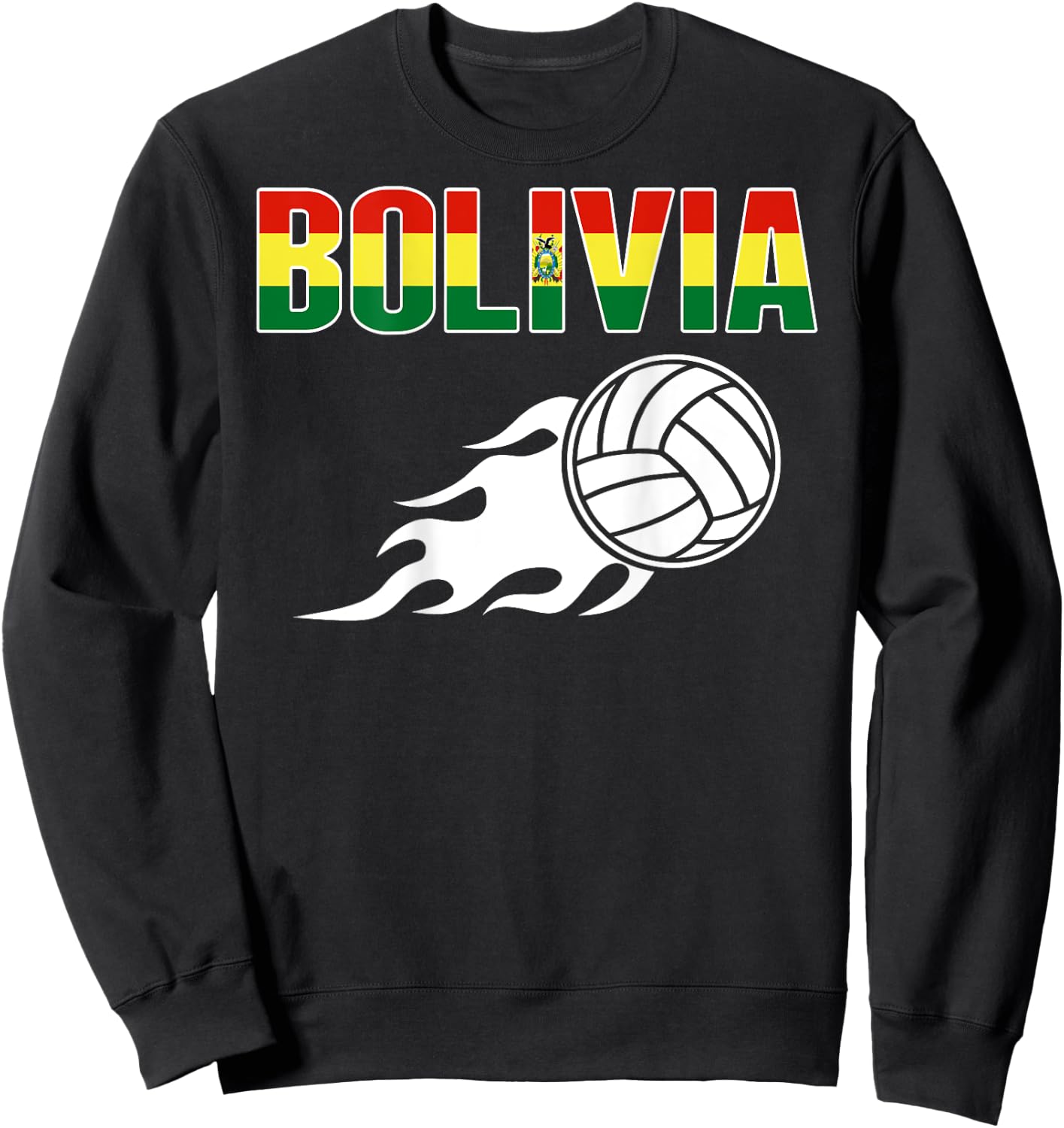 Bolivia Volleyball Fans Jersey - Bolivian Flag Sport Lovers Sweatshirt - Sweatshirt | Black