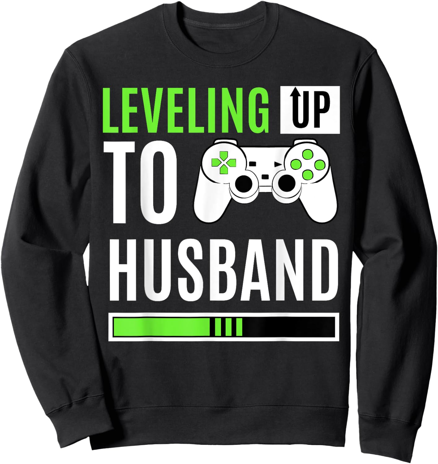 Leveling Up To Husband Gaming Gender Reveal Announcement Sweatshirt - Sweatshirt | Black
