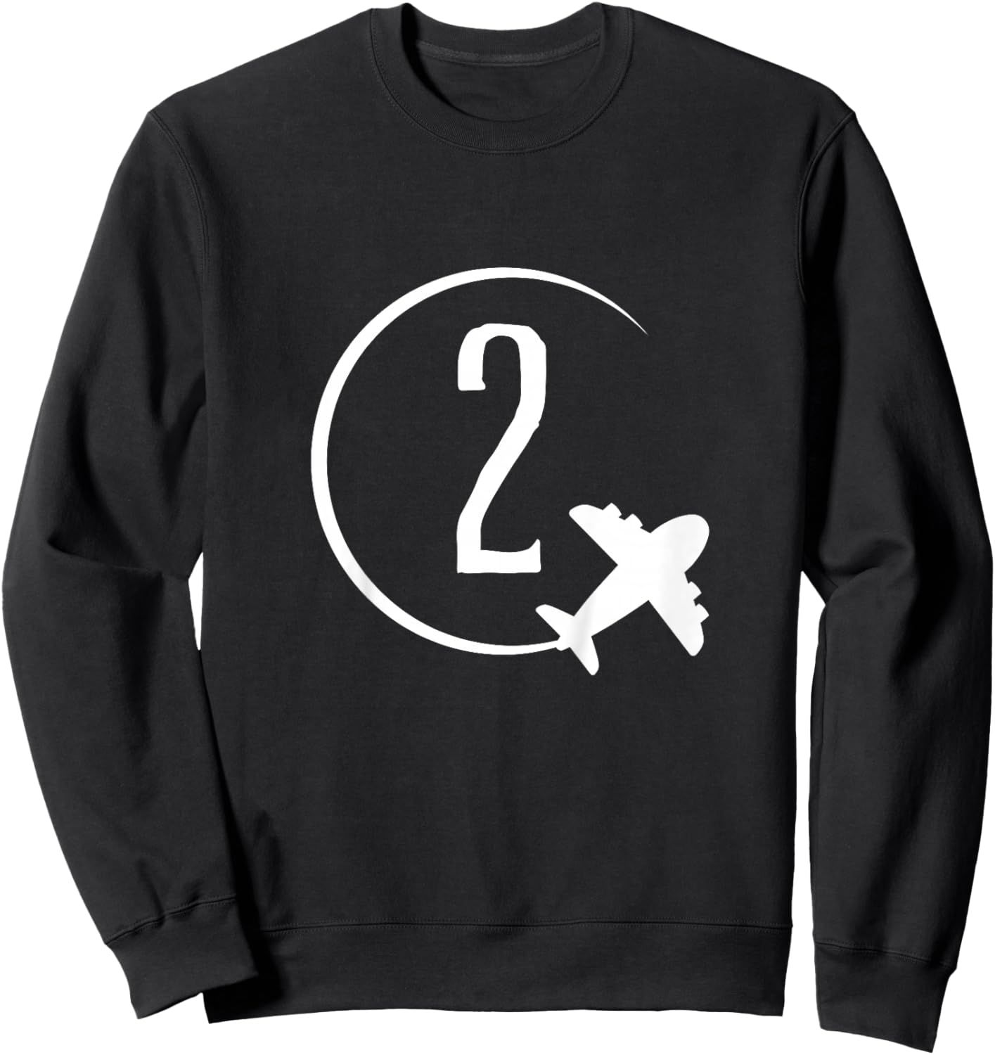 Kids Two year old boy Airplane Shirt. Fun Boy 2nd birthday Sweatshirt - Sweatshirt | Black