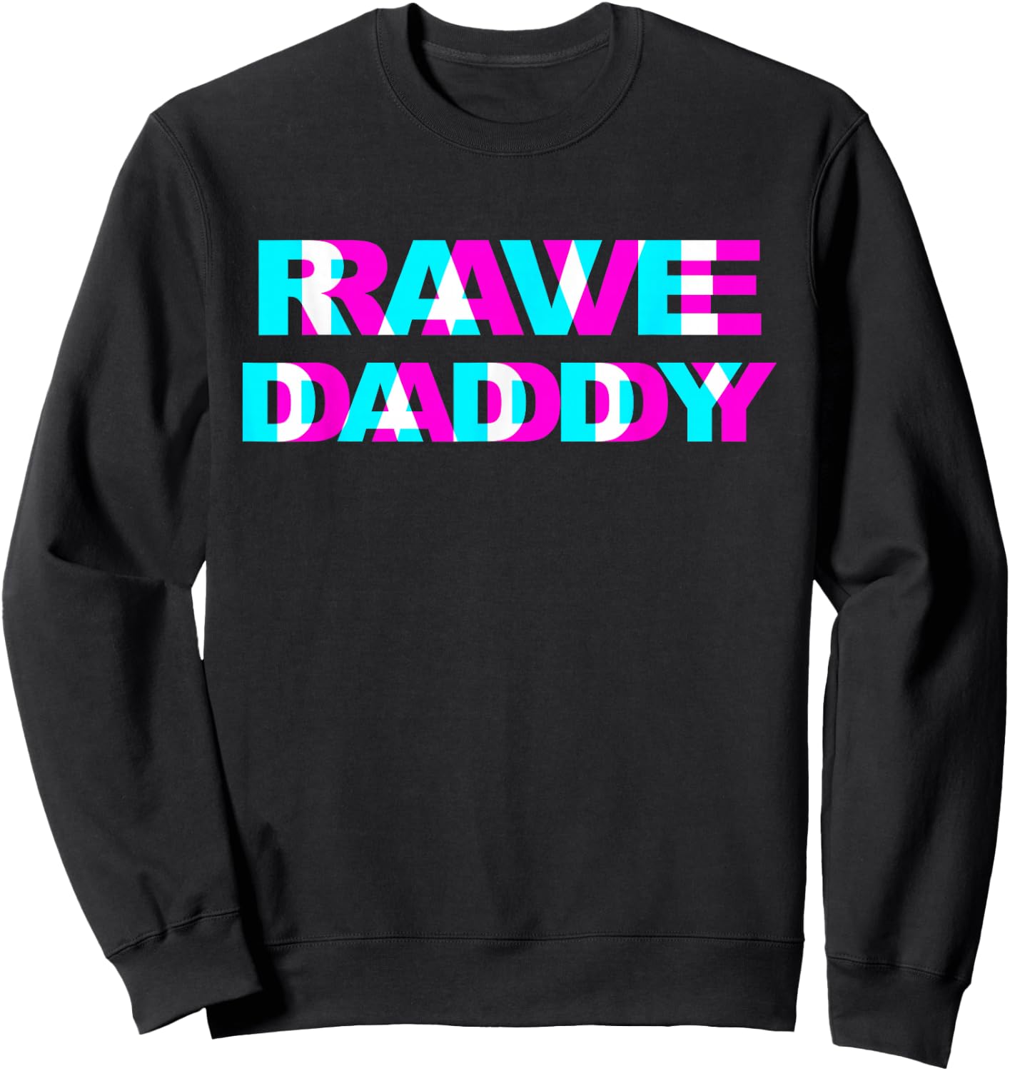 Rave Daddy EDM Music Festival Father Optical Illusion Trippy Small Sweatshirt - Sweatshirt | Black