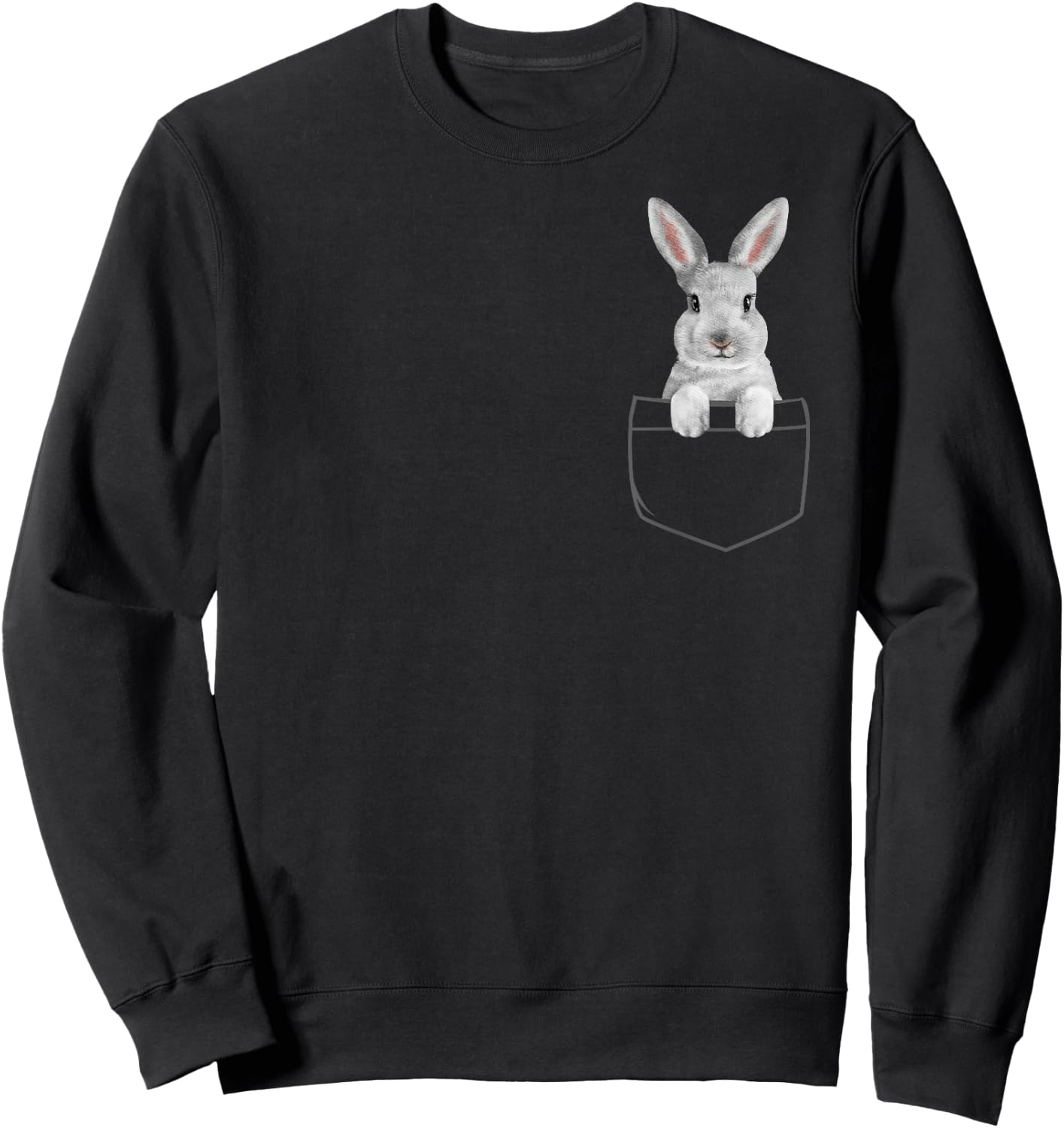 Bunny in a Pocket Girls Funny Easter Bunny Sweatshirt - Sweatshirt | Black