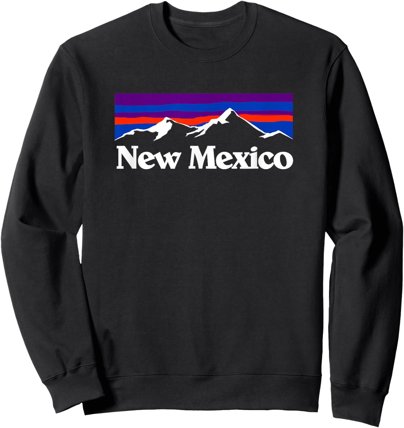 New Mexico State Retro Vintage Outdoors & NM Mountains Sweatshirt - Sweatshirt | Black